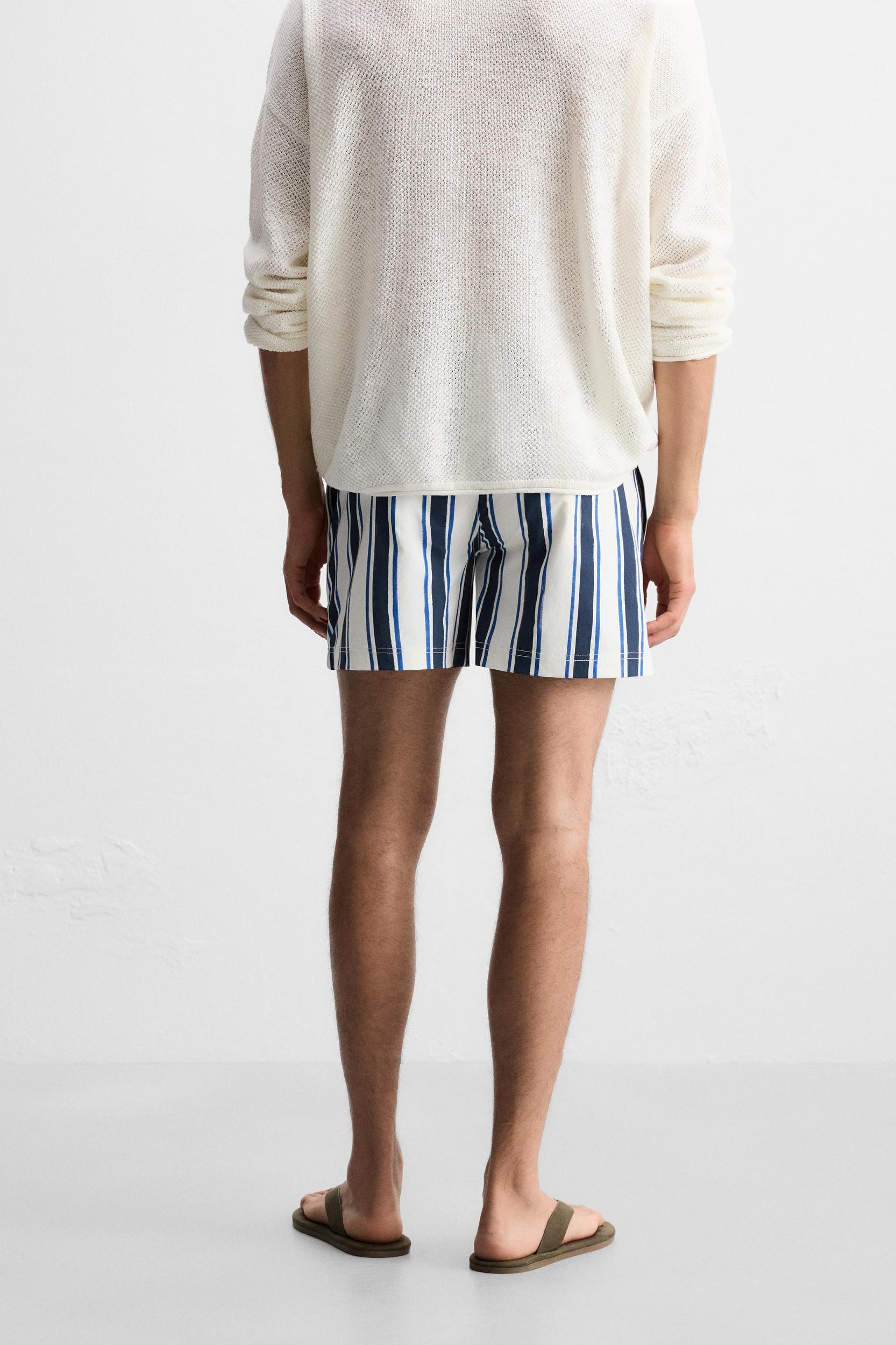 STRIPED MID-LENGTH SWIMSUIT Product Image