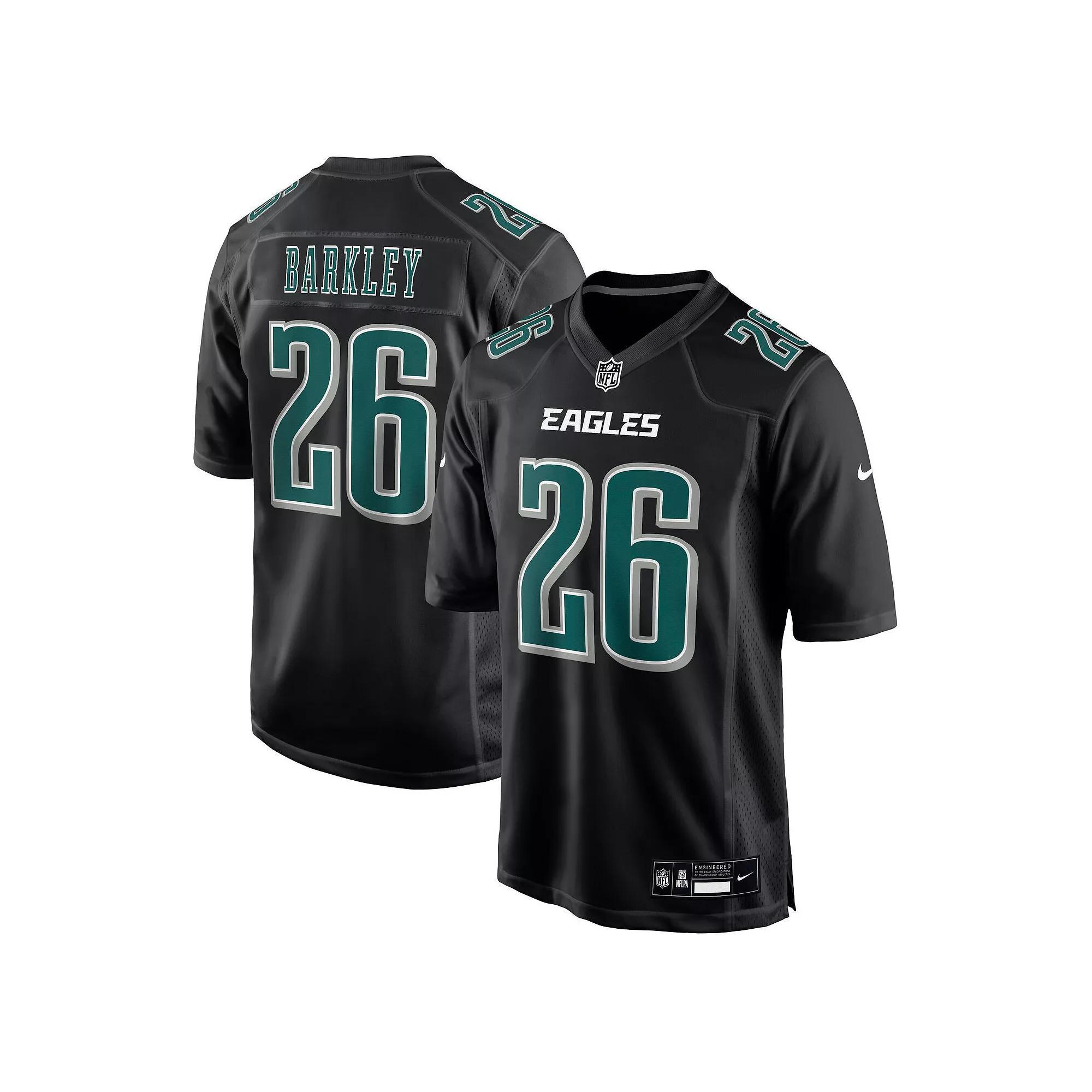 Men's Nike Saquon Barkley Carbon Black Philadelphia Eagles Fashion Game Jersey, Size: Medium Product Image
