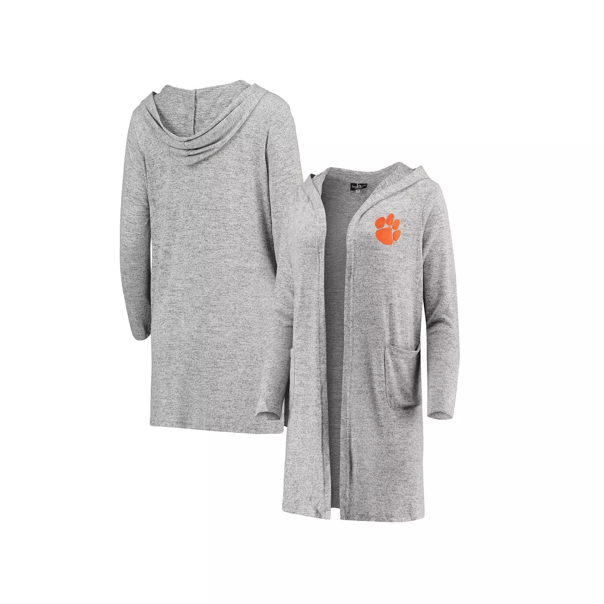 Women's Heathered Gray Clemson Tigers Cuddle Soft Duster Cardigan, Size: XS, Grey Product Image