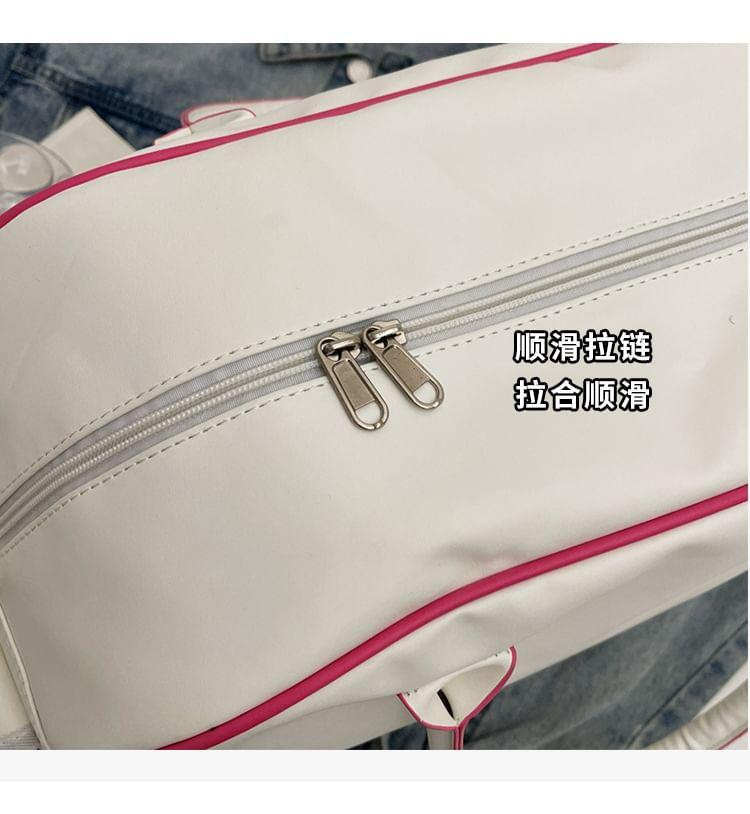 Lettering Multi-Pocket Crossbody Bag Product Image