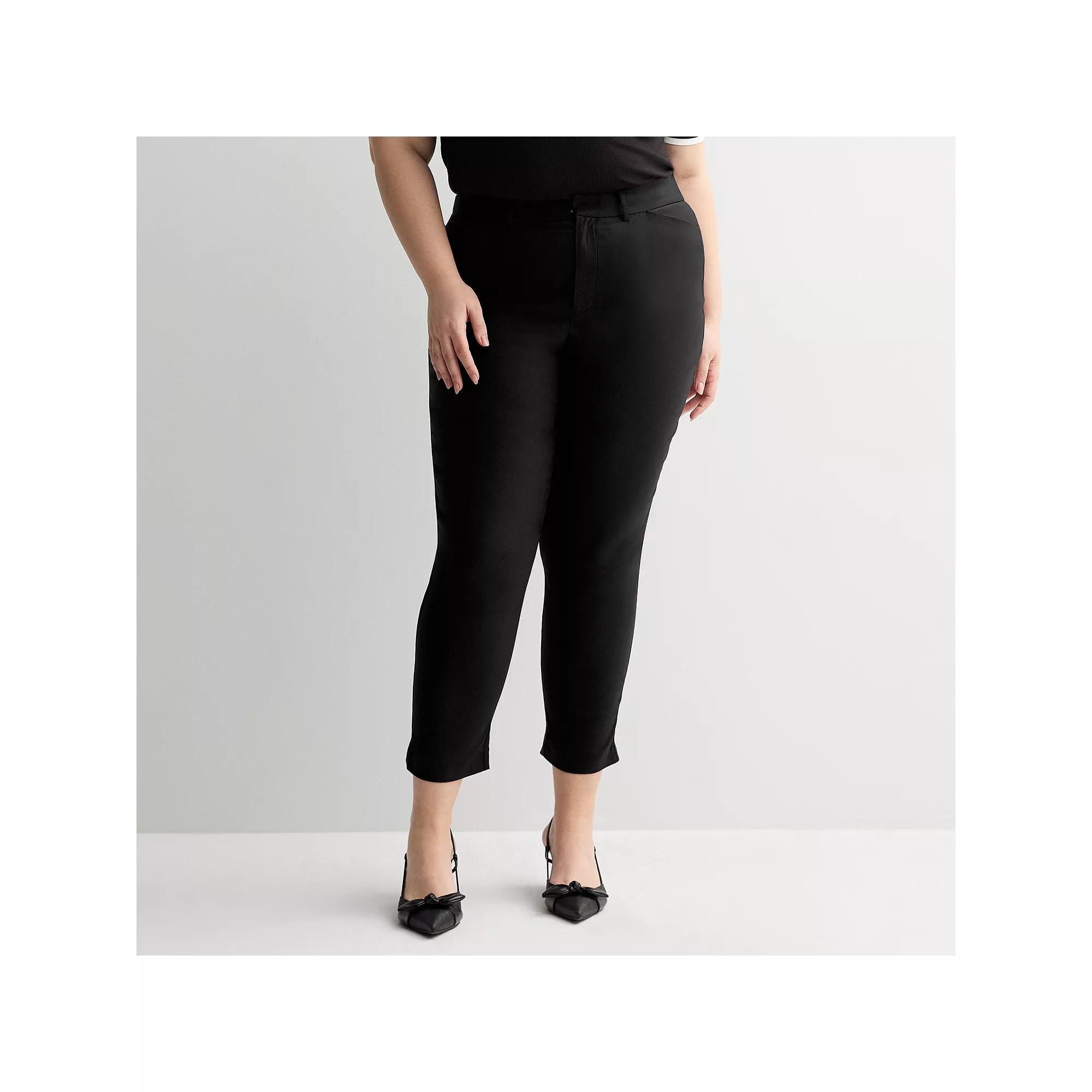 Plus Size Nine West Slim-Cut Ankle Pants, Women's, Size: 18 W, Mineral Black Product Image