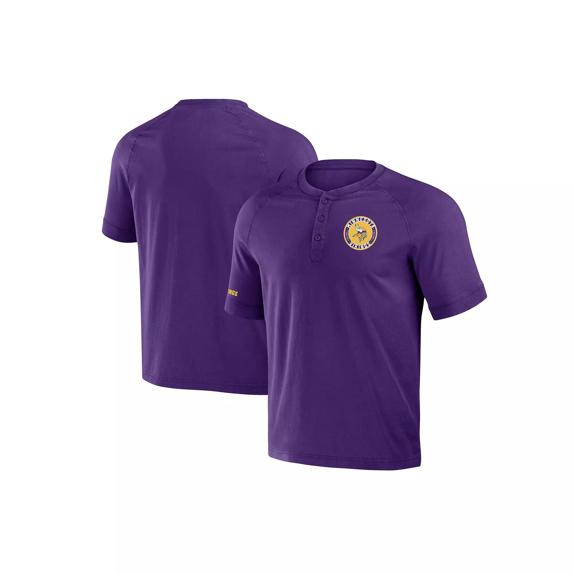 Men's NFL x Darius Rucker Collection by Fanatics Purple Minnesota Vikings Washed Raglan Henley T-Shirt,  Product Image