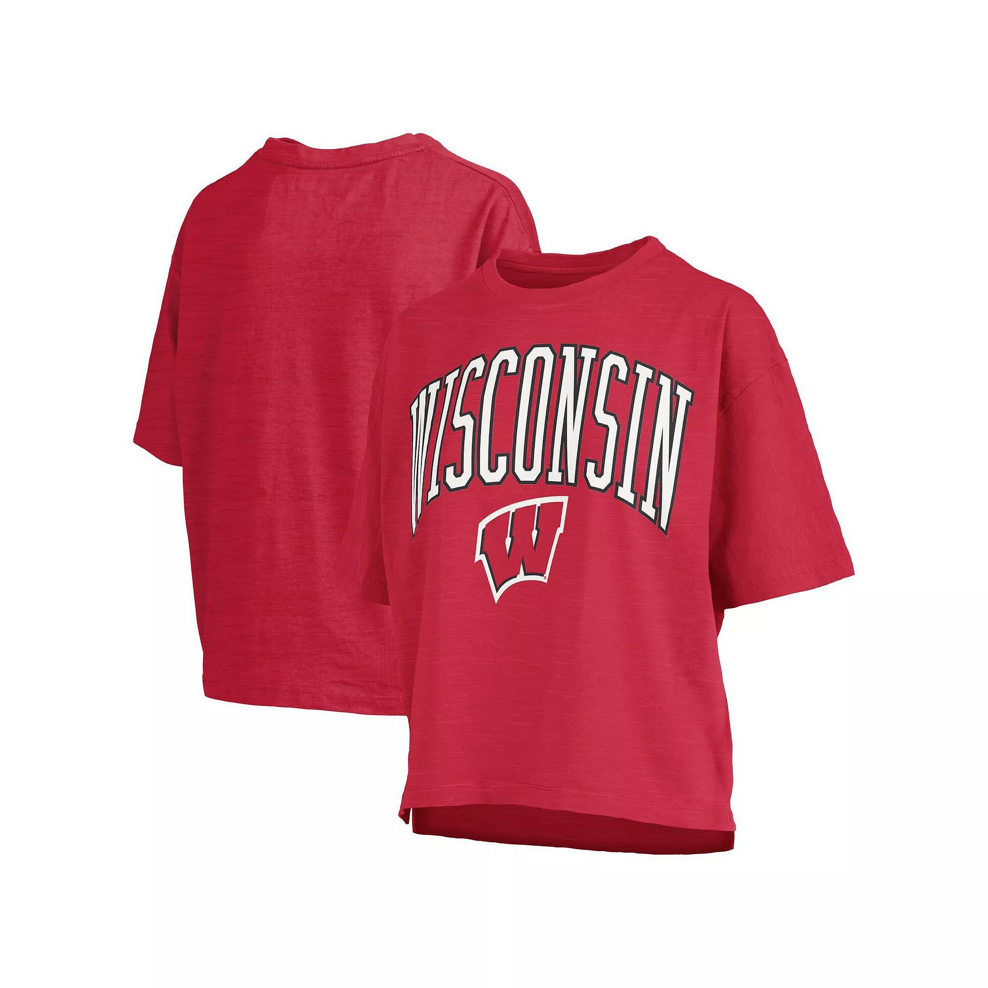 Women's Pressbox Red Wisconsin Badgers Nelson Arch Over Logo Waist Length Over Product Image