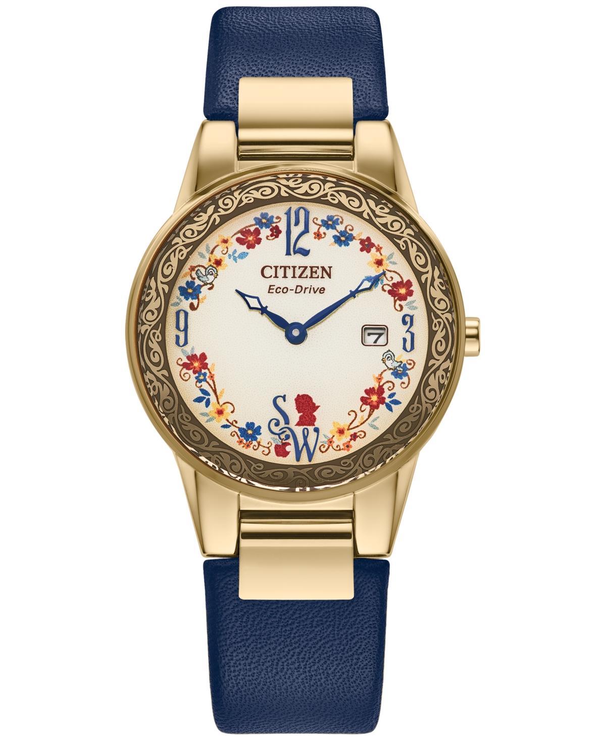 Citizen Womens Disney Snow White Two Hand Blue Leather Strap Watch Product Image