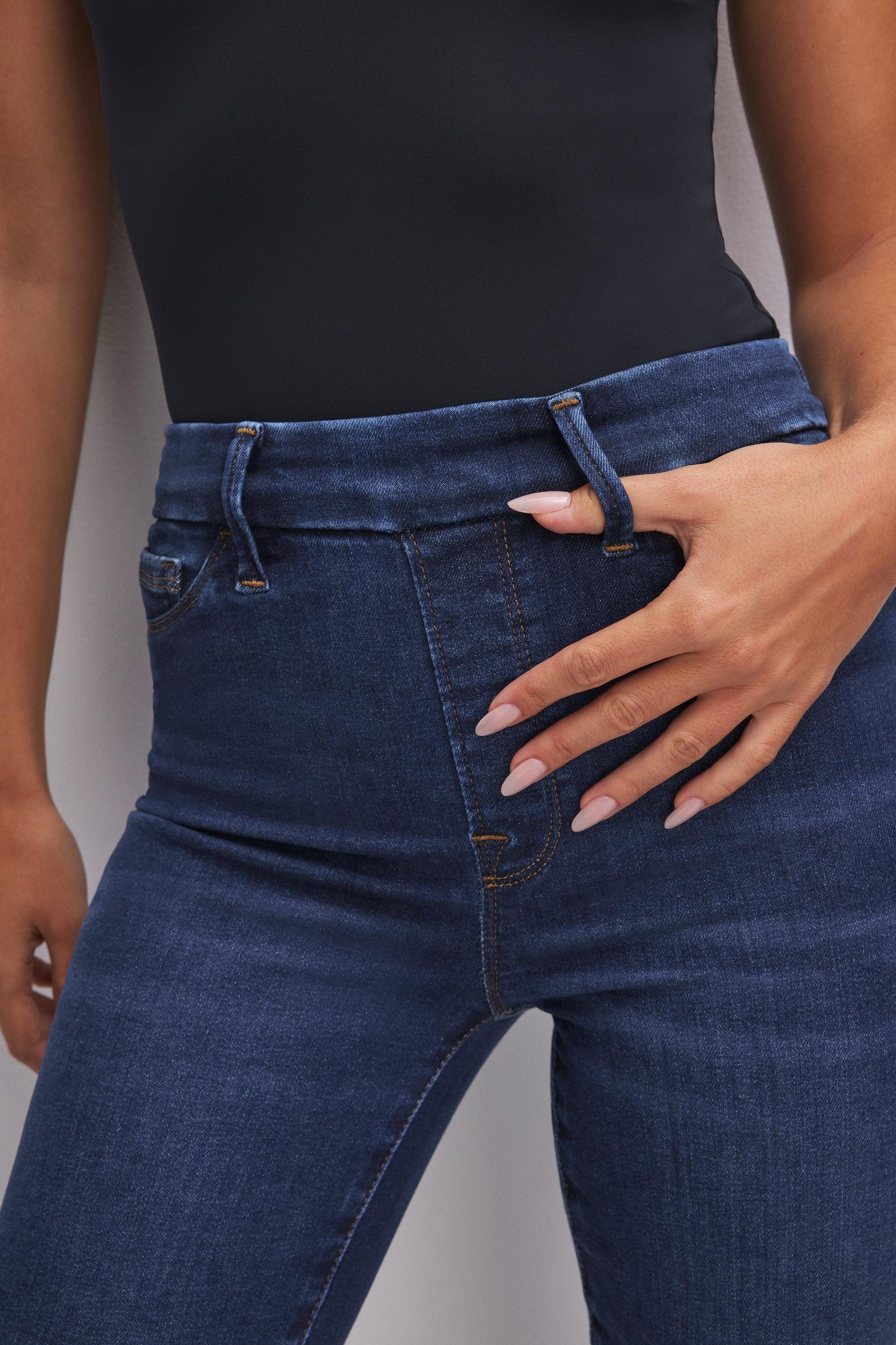 POWER STRETCH PULL-ON FLARE JEANS | INDIGO491 Product Image