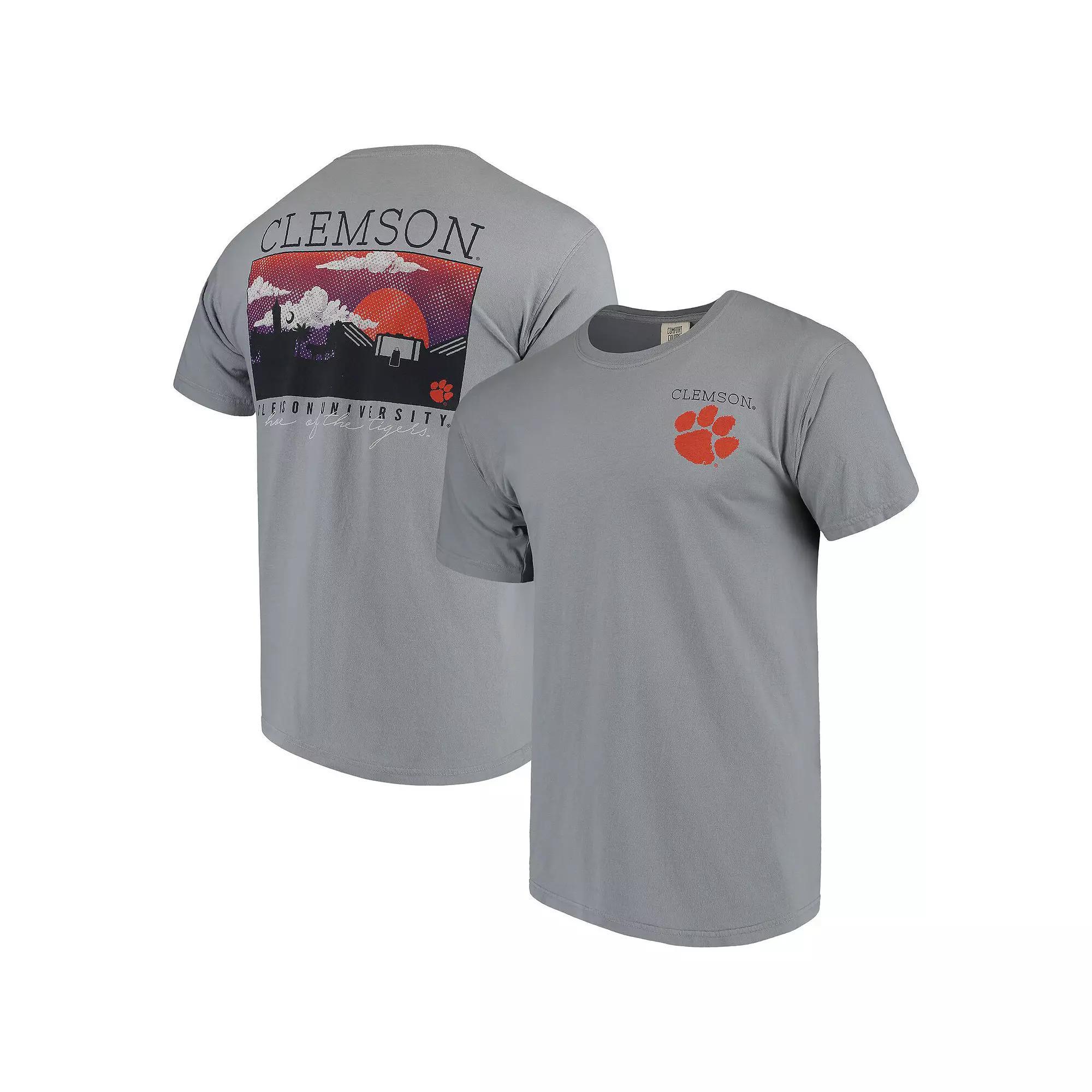 Mens Gray Clemson Tigers Comfort Colors Campus Scenery T-Shirt Product Image