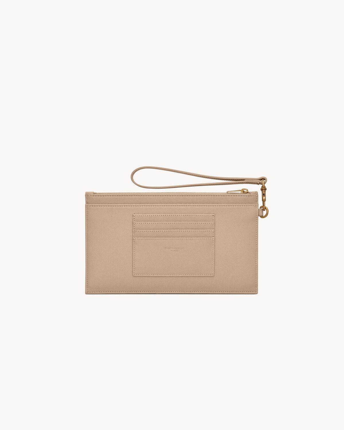 CASSANDRE MATELASSÉ Large pouch in grain de poudre leather | Saint Laurent | YSL.com Product Image