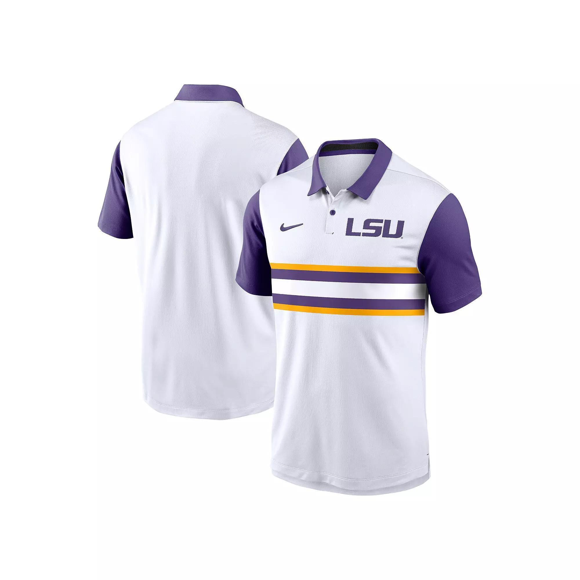 Men's Nike White LSU Tigers Primetime Campus Vapor Performance Polo,  Product Image