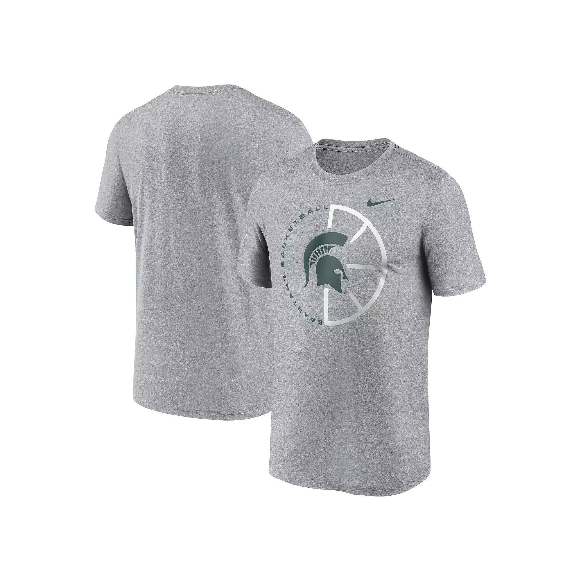 Men's Nike Heather Gray Michigan State Spartans Legend Basketball Icon Performance T-Shirt,  Product Image