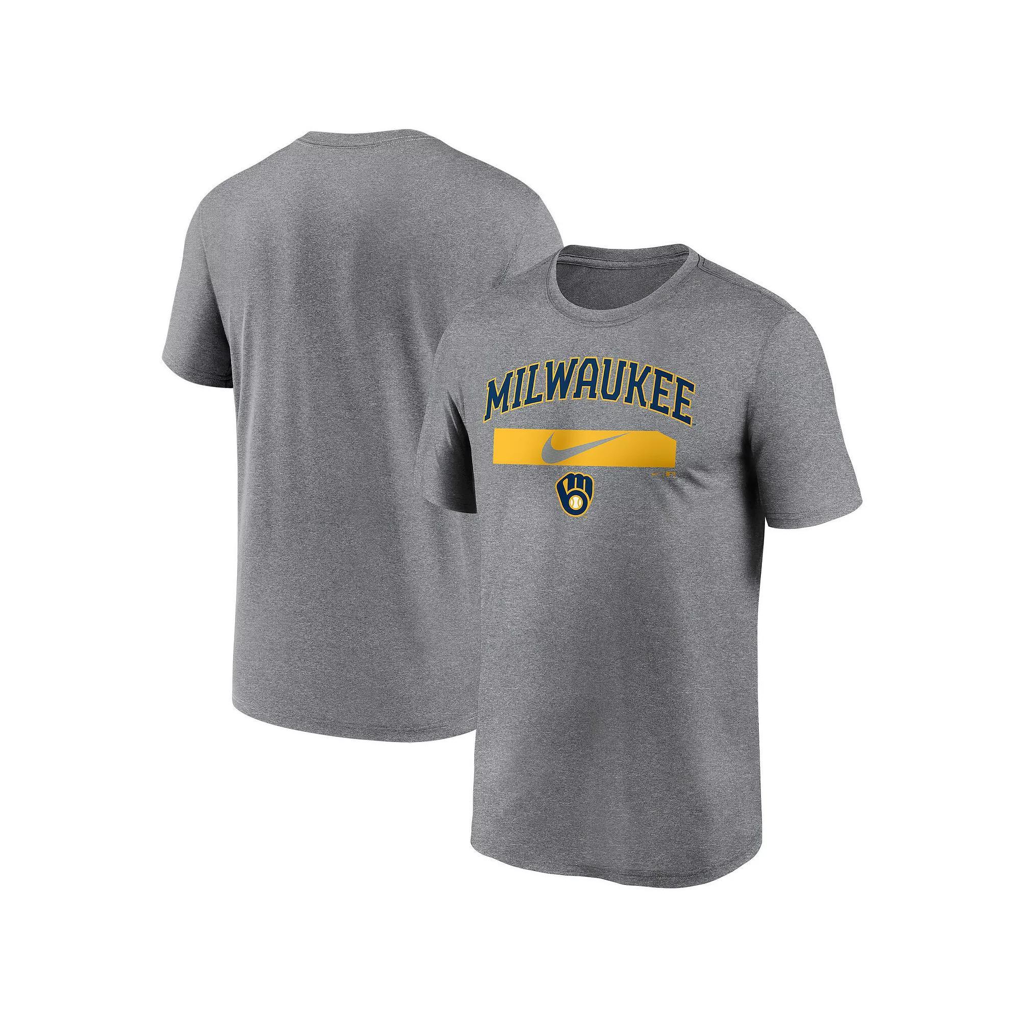 Men's Nike Gray Milwaukee Brewers City Legend Practice Performance T-Shirt, Size: Medium, Grey Product Image