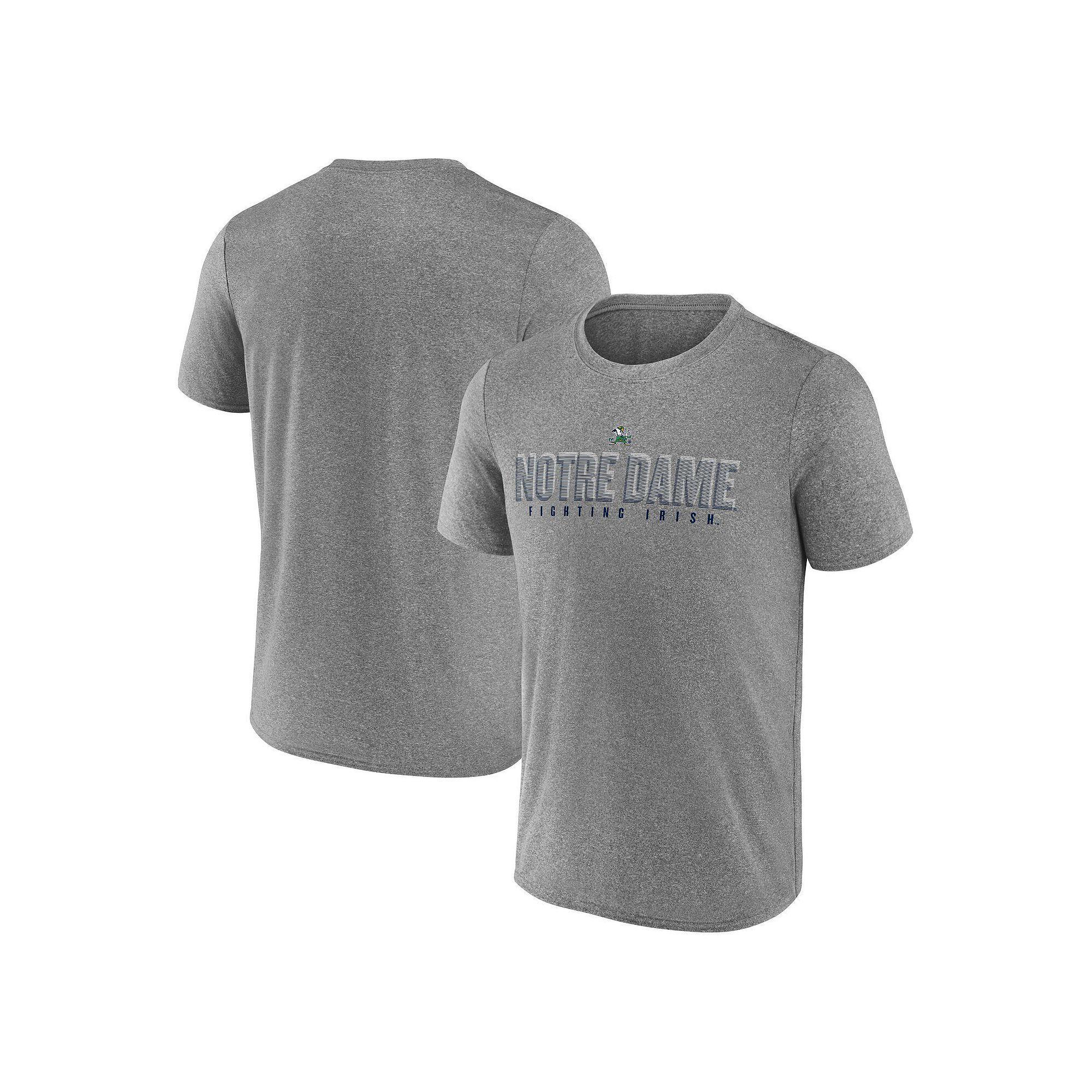 Men's Fanatics Heather Gray Notre Dame Fighting Irish Iconic Hardball T-Shirt, Size: Medium, Grey Product Image
