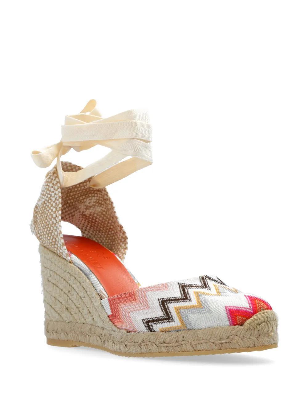 MISSONI Zigzag Raffia 90mm Espadrilles In Nude & Neutrals Product Image