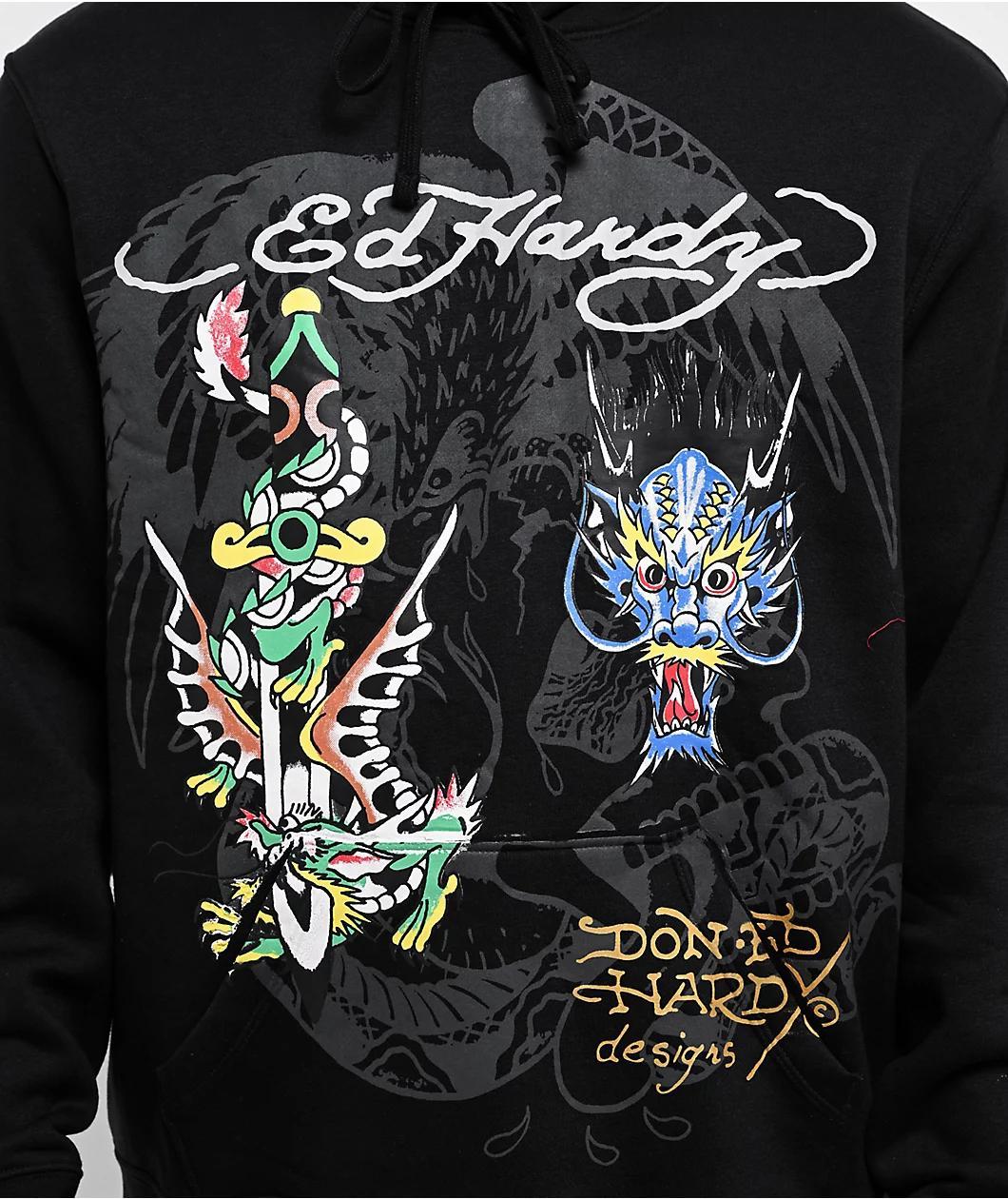 Ed Hardy Dragons Black Hoodie Product Image