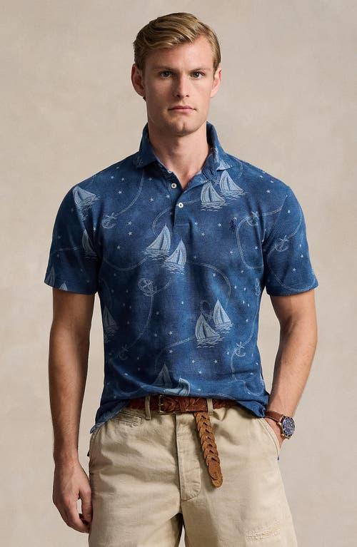 Yarn Dyed Mesh Polo In Oceans Voyage,light Chambray H Product Image