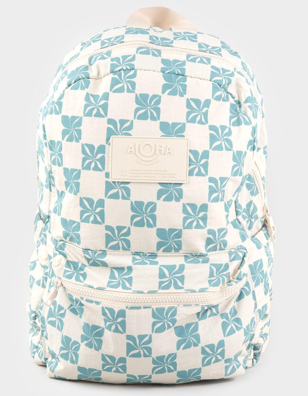 ALOHA Collection Pua Check Travel Light Backpack - TURQ COMBO Product Image