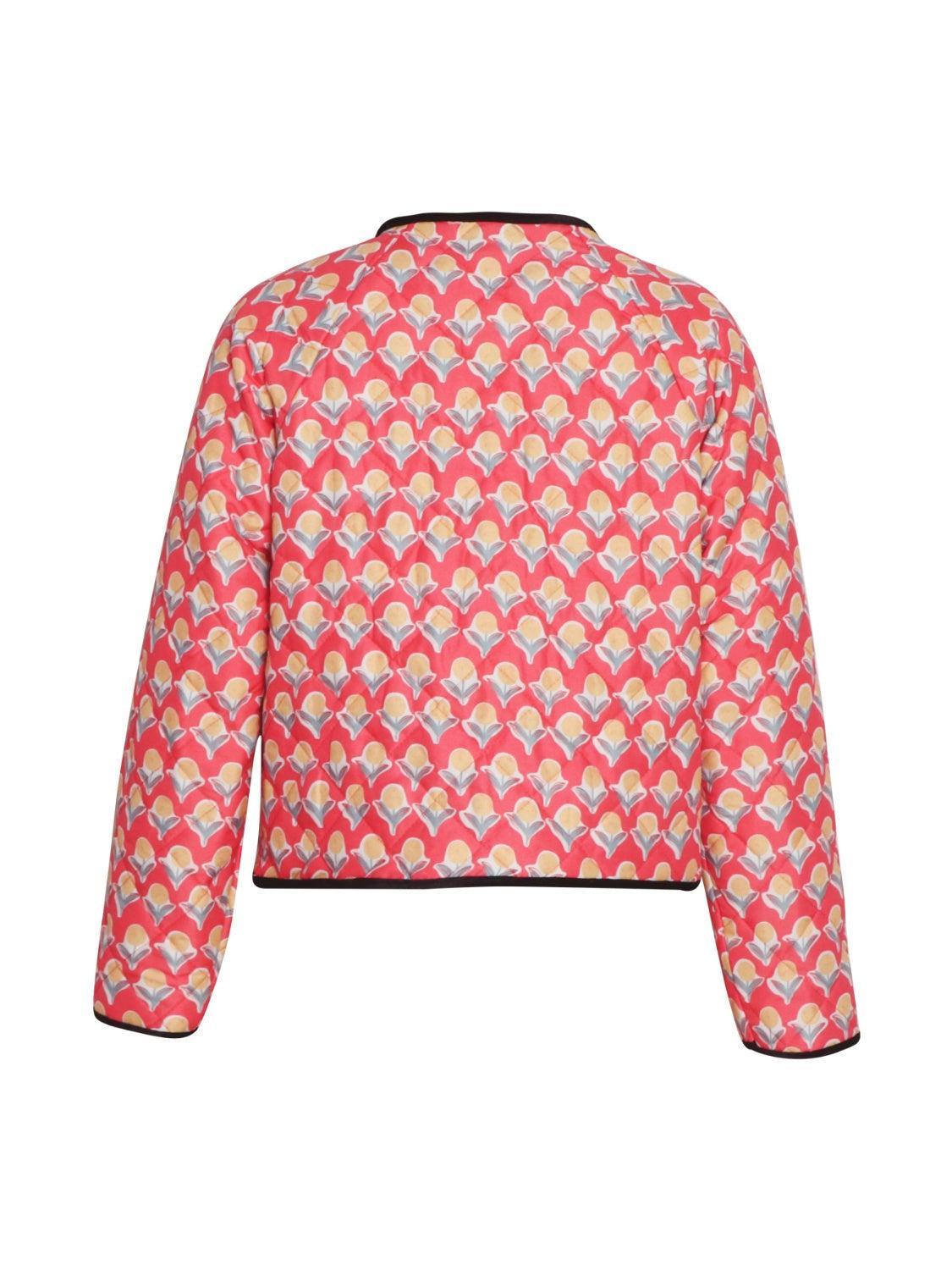 Tied Printed Long Sleeve Jacket Product Image
