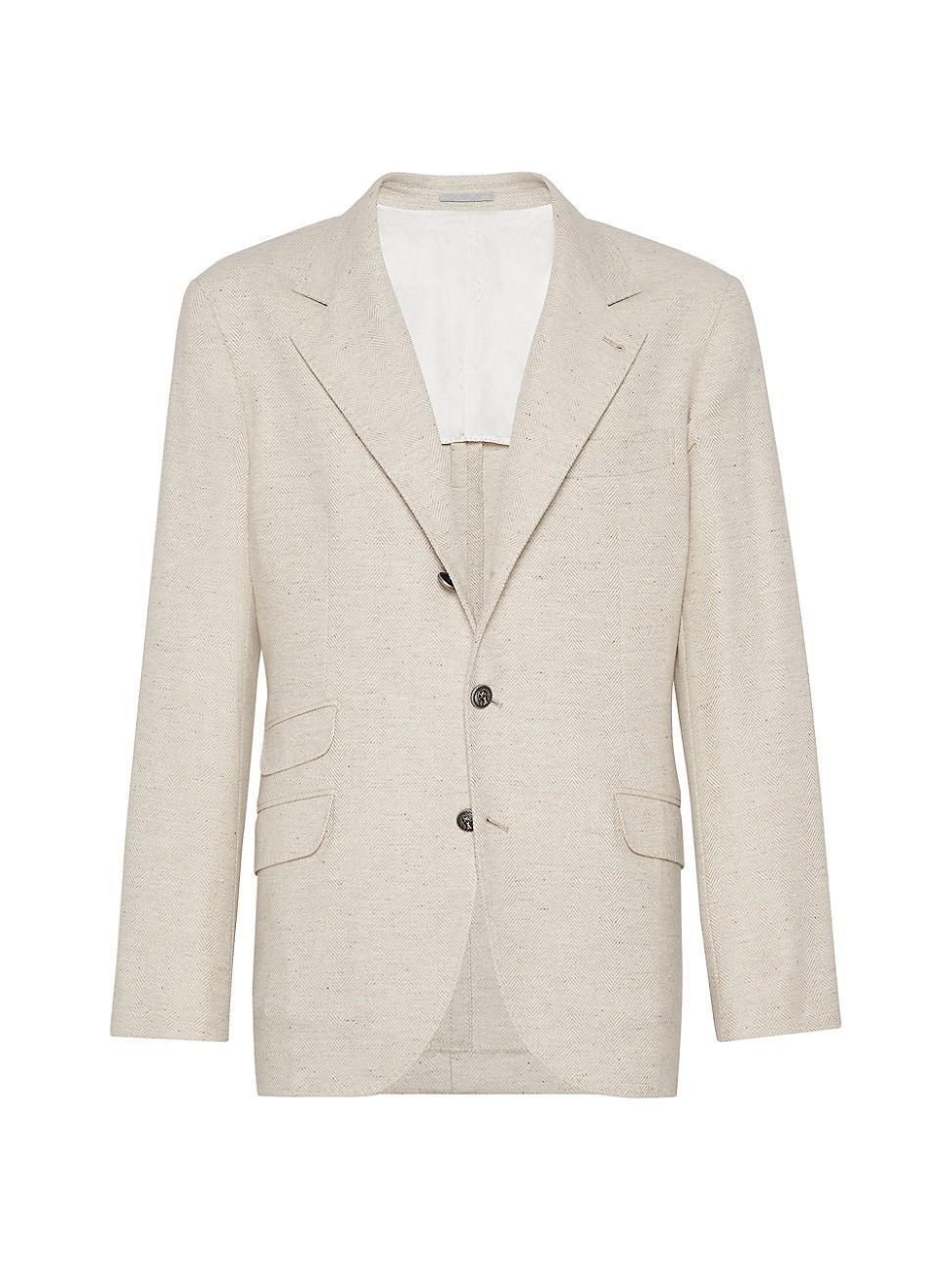 Mens Wool and Cashmere Chevron Deconstructed Cavallo Blazer Product Image