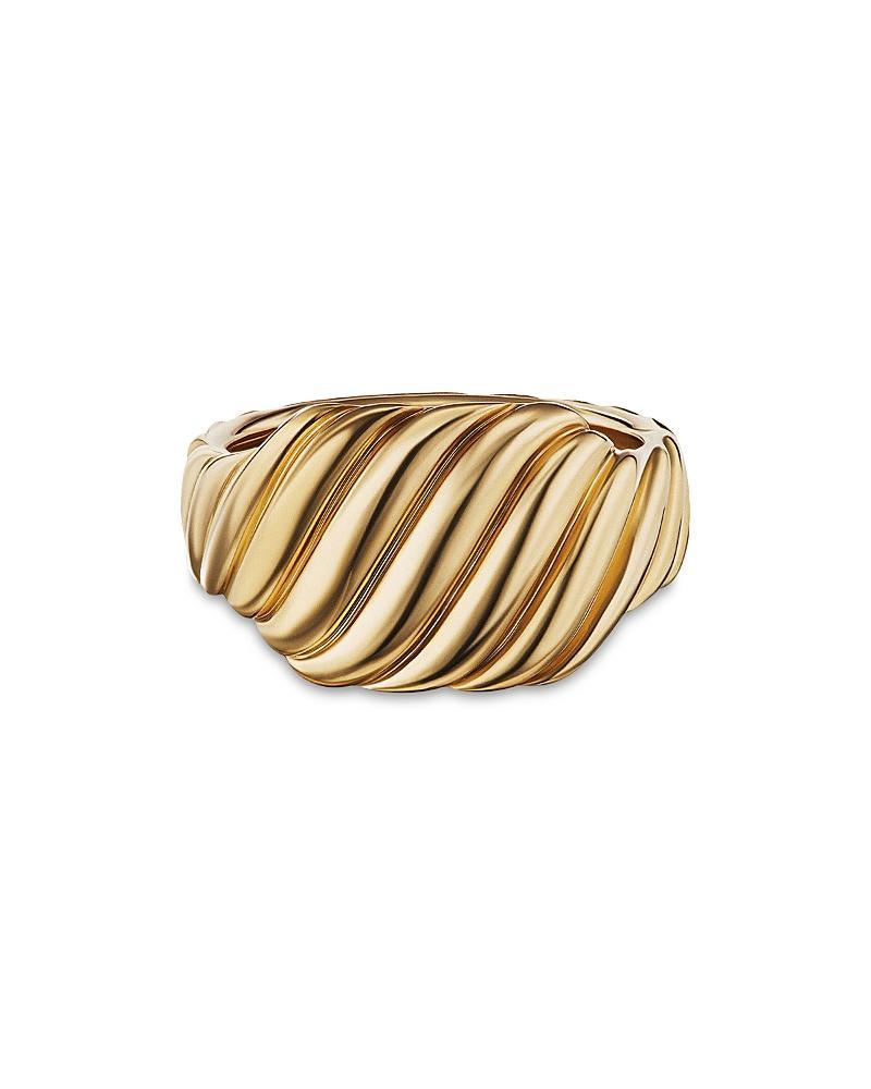 Womens Sculpted Cable Contour Ring in 18K Yellow Gold Product Image