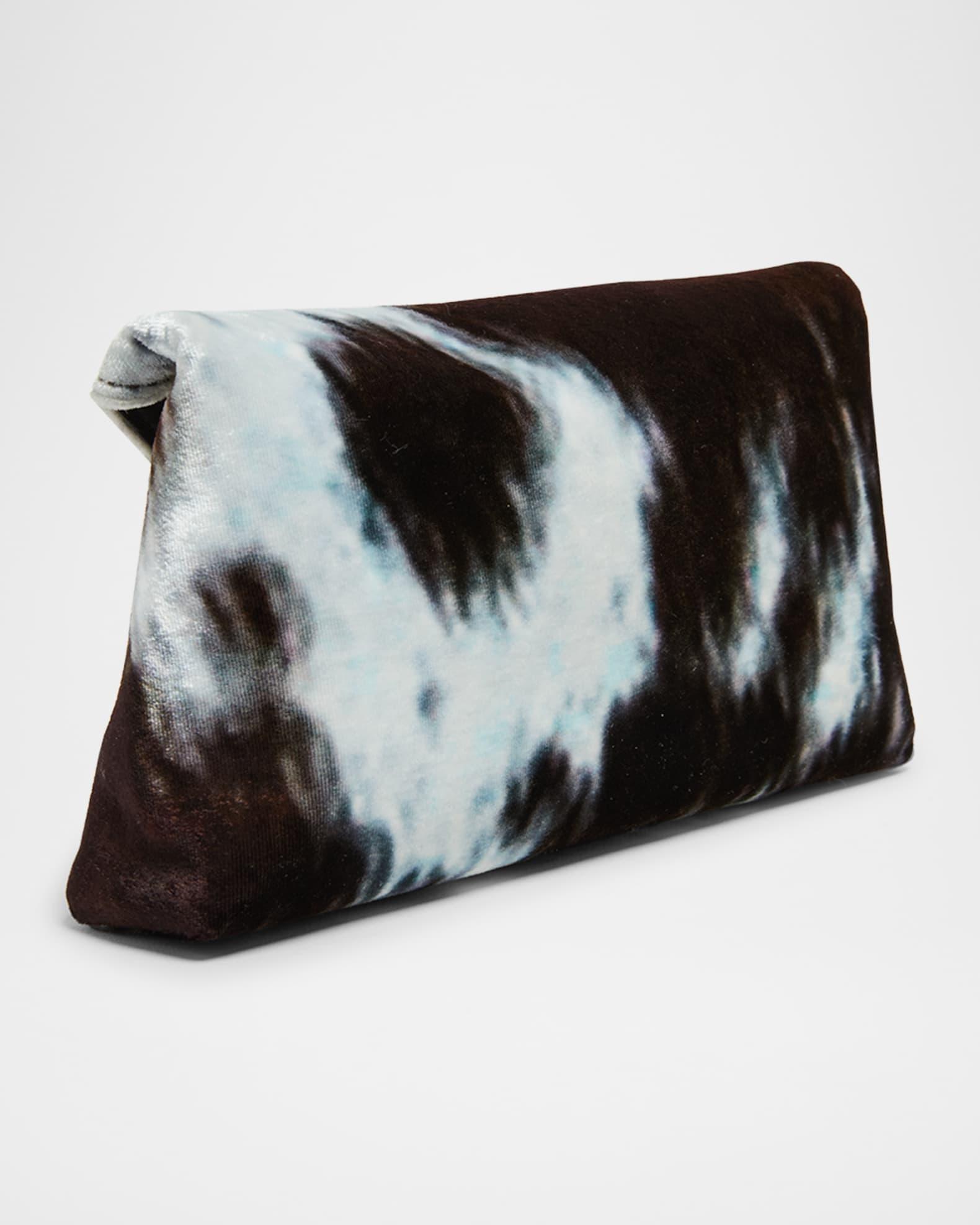 Small Cowhide-Print Viscose Envelope Clutch Bag Product Image