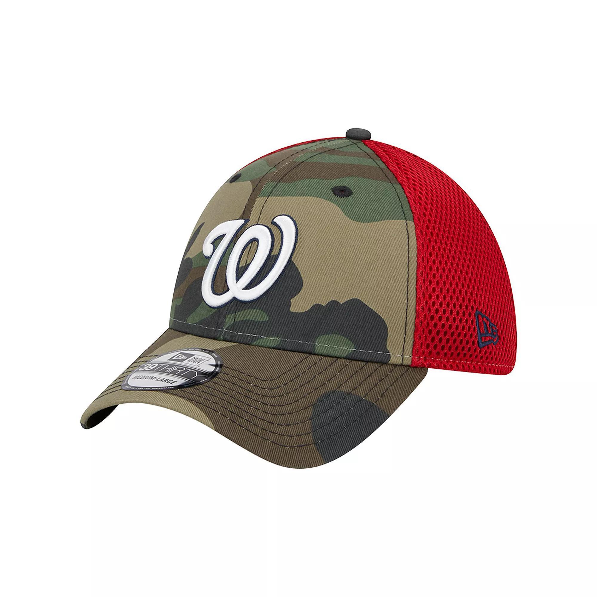 Men's New Era Camo Washington Nationals Team Neo 39THIRTY Flex Hat, Size: Large/XL, Green Product Image