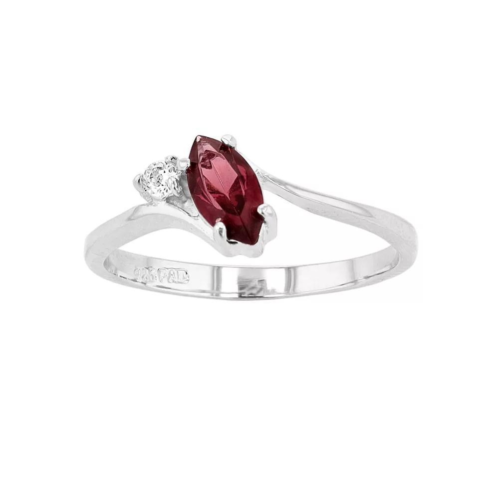 Traditions Jewelry Company Sterling Silver Crystal Birthstone Marquise Ring, Womens February Product Image