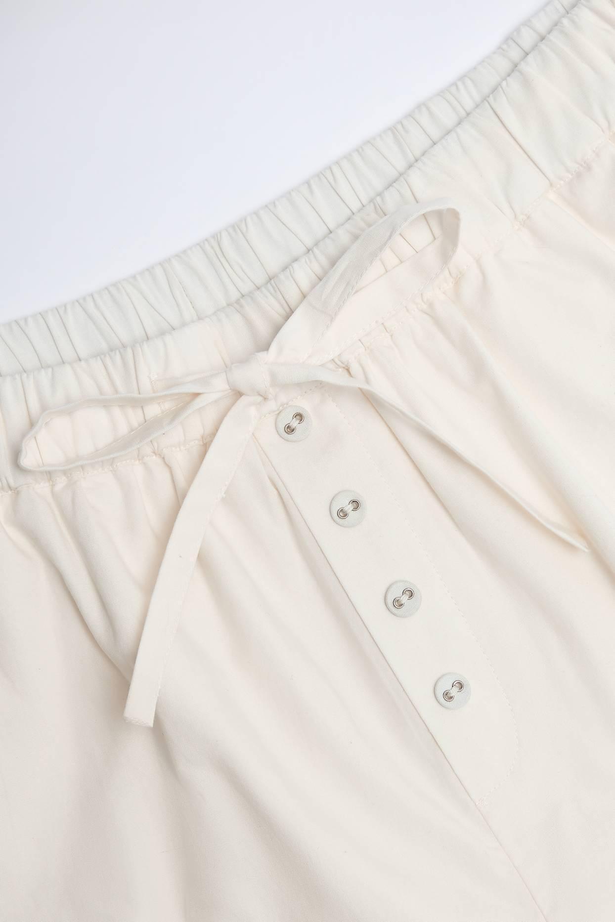 Mid-Rise Cotton-Poplin Shorts in White Product Image