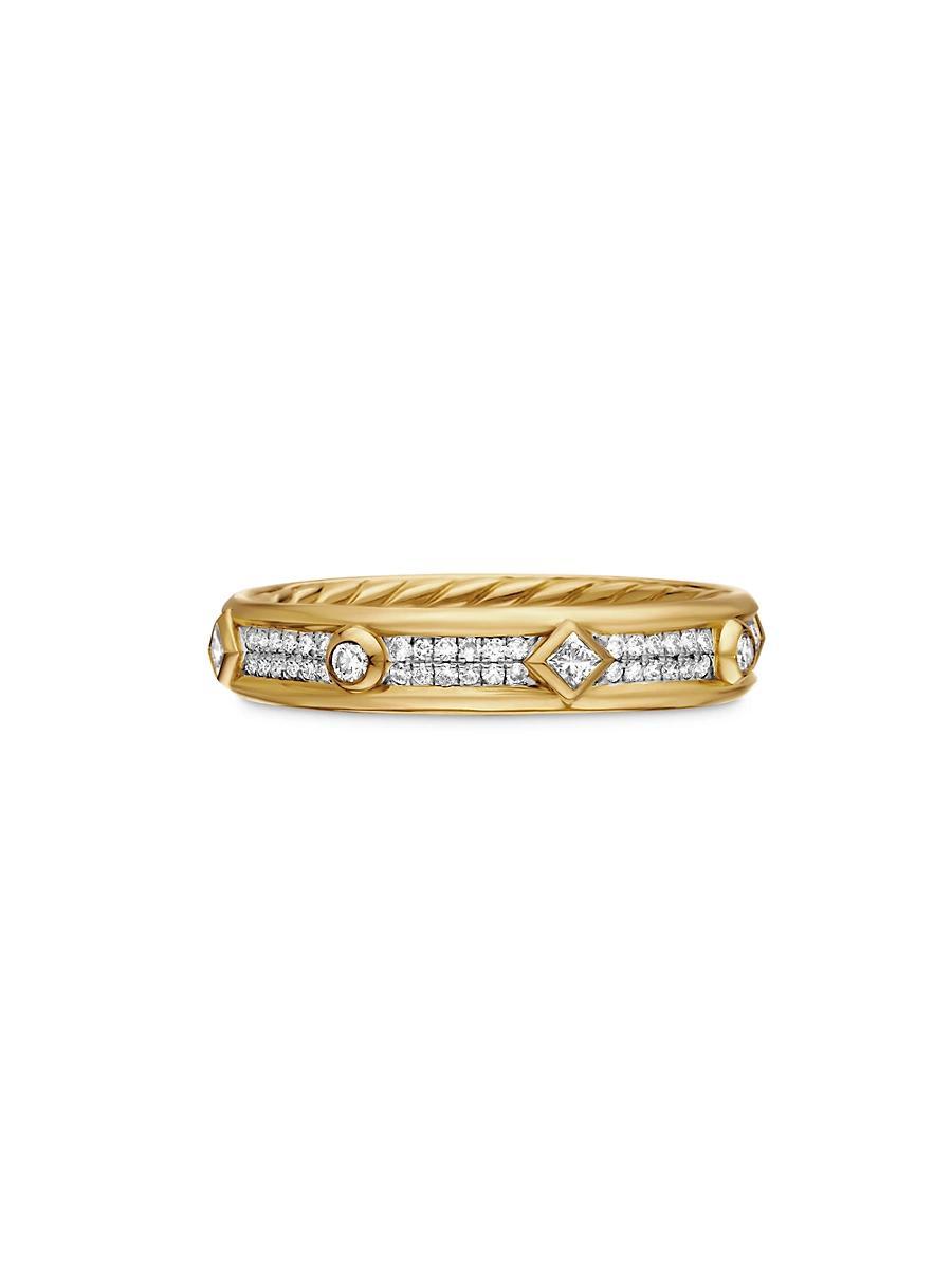 Womens Modern Renaissance Ring In 18K Yellow Gold With Full Pav Diamonds Product Image