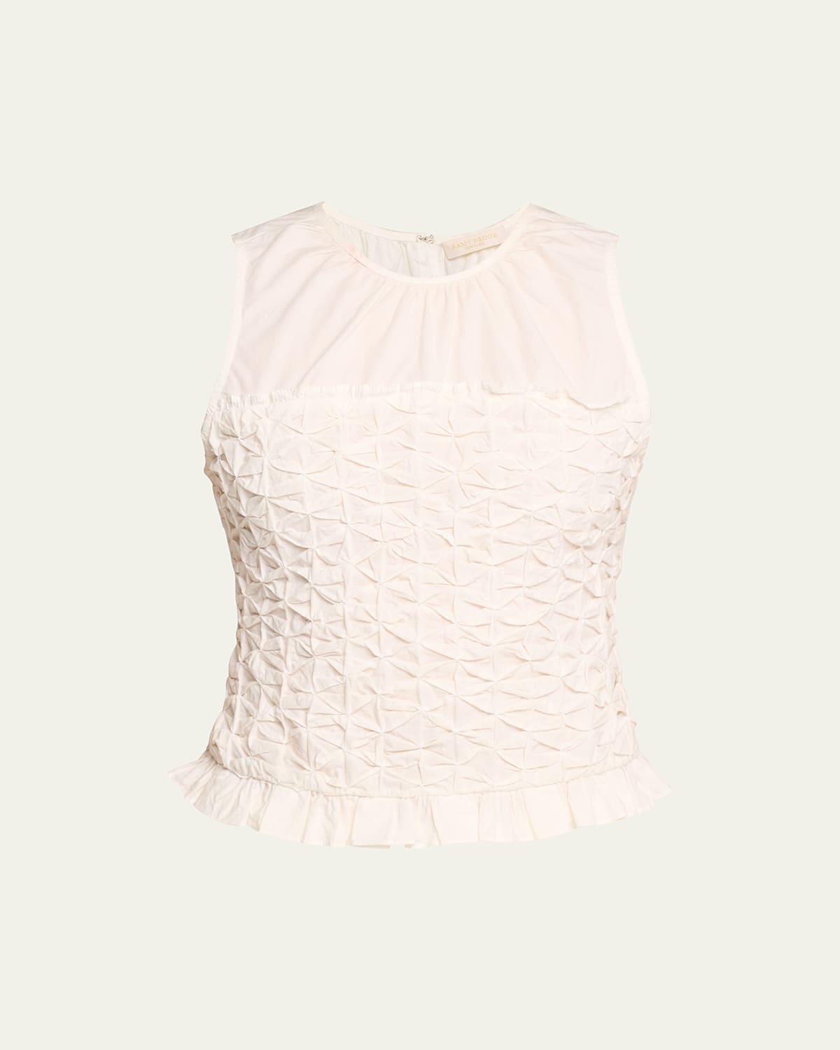 Paisley Textured Ruffle-Hem Blouse Product Image