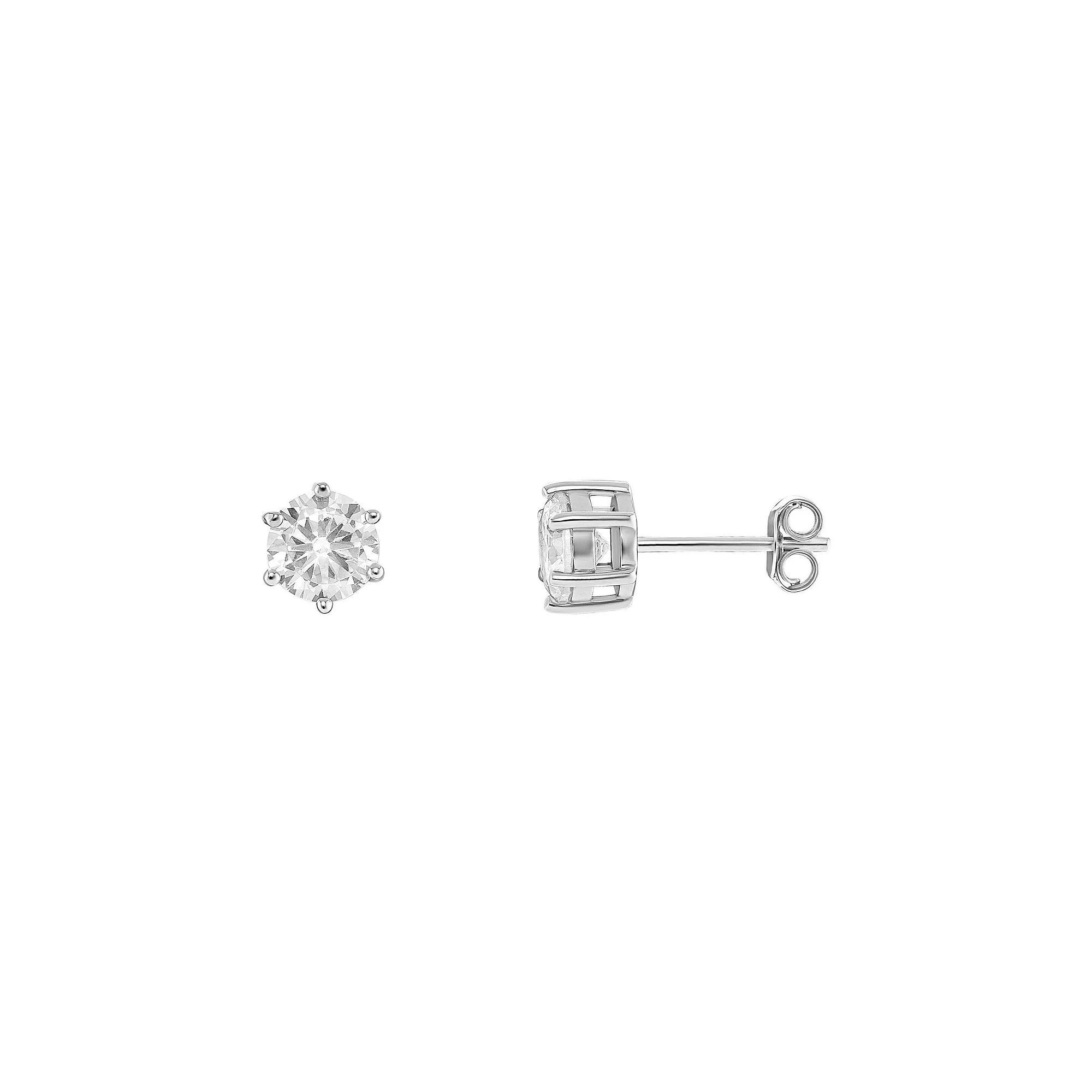 PRIMROSE Sterling Silver Cubic Zirconia Stud Earrings, Women's, Sterling Silver White Product Image
