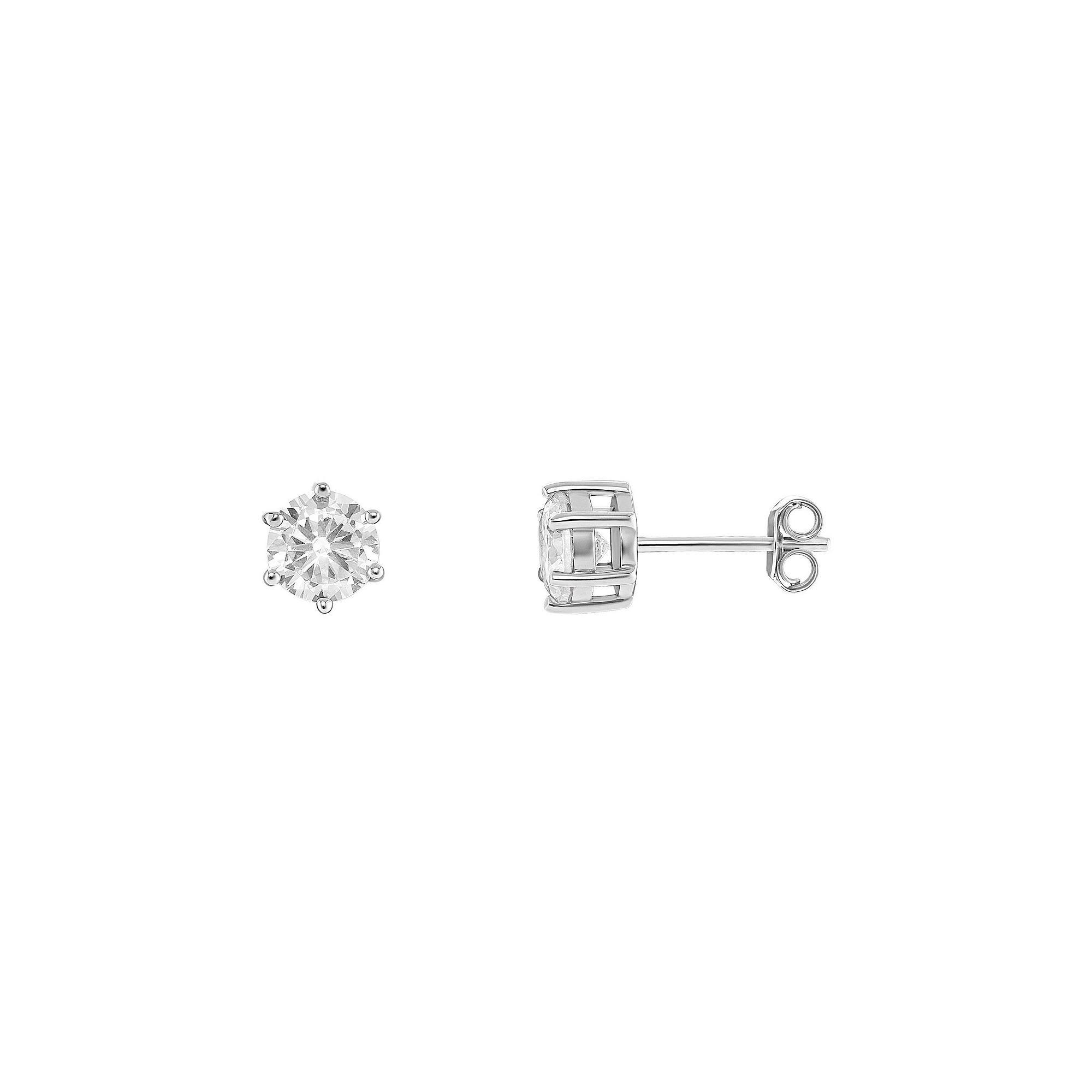 PRIMROSE Sterling Silver Cubic Zirconia Stud Earrings, Women's, Sterling Silver White Product Image