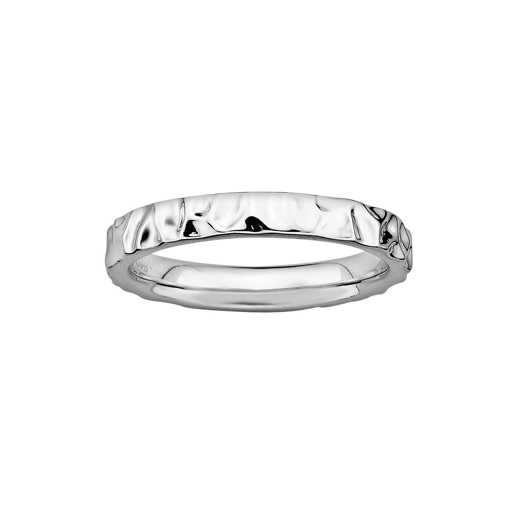 Stacks & Stones Sterling Silver Hammered Stack Ring, Women's, Size: 9 Product Image