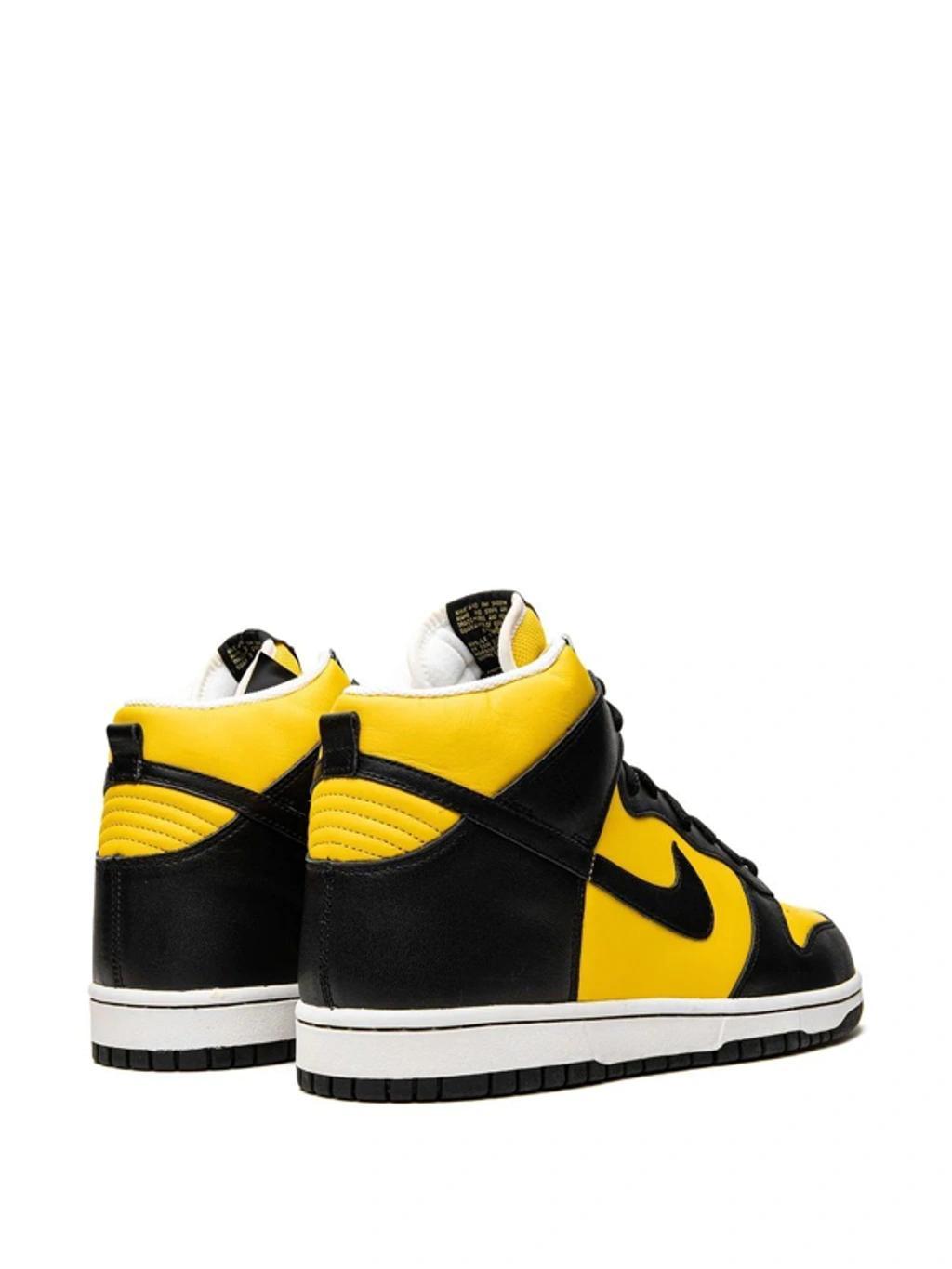 NIKE Dunk High Retro Sneakers In Black And Yellow-gold Product Image