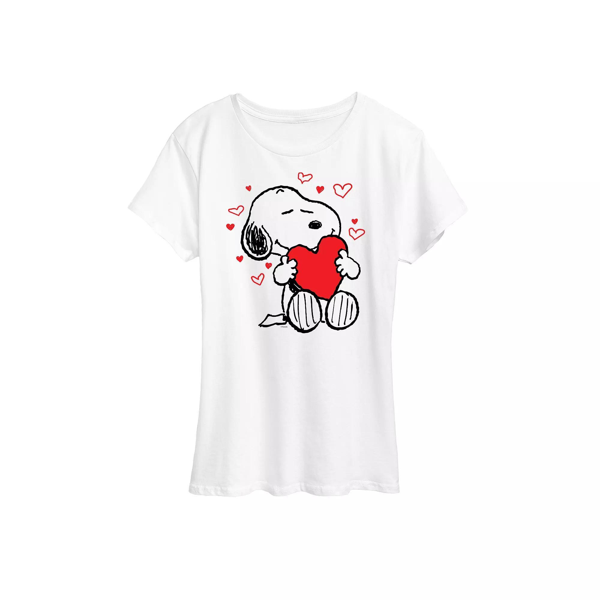 Women's Peanuts Snoopy Hearts Graphic Tee,  Product Image