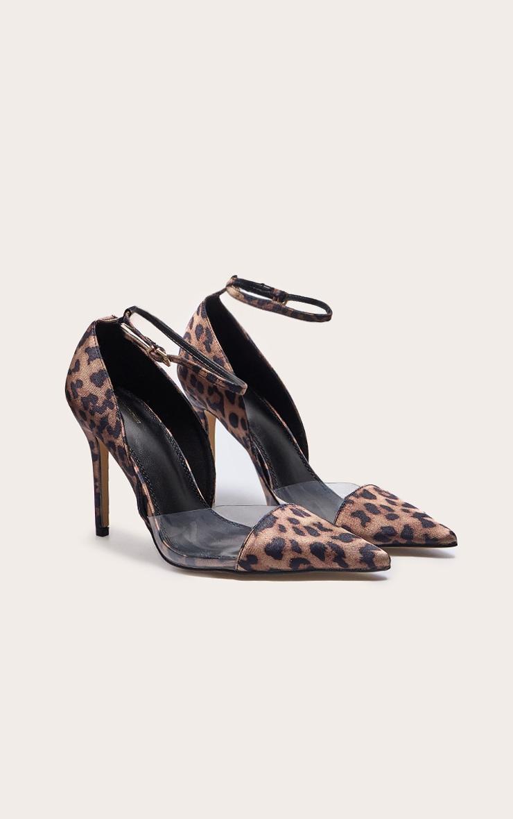 Leopard Satin Perspex Point Toe Court Heels Product Image