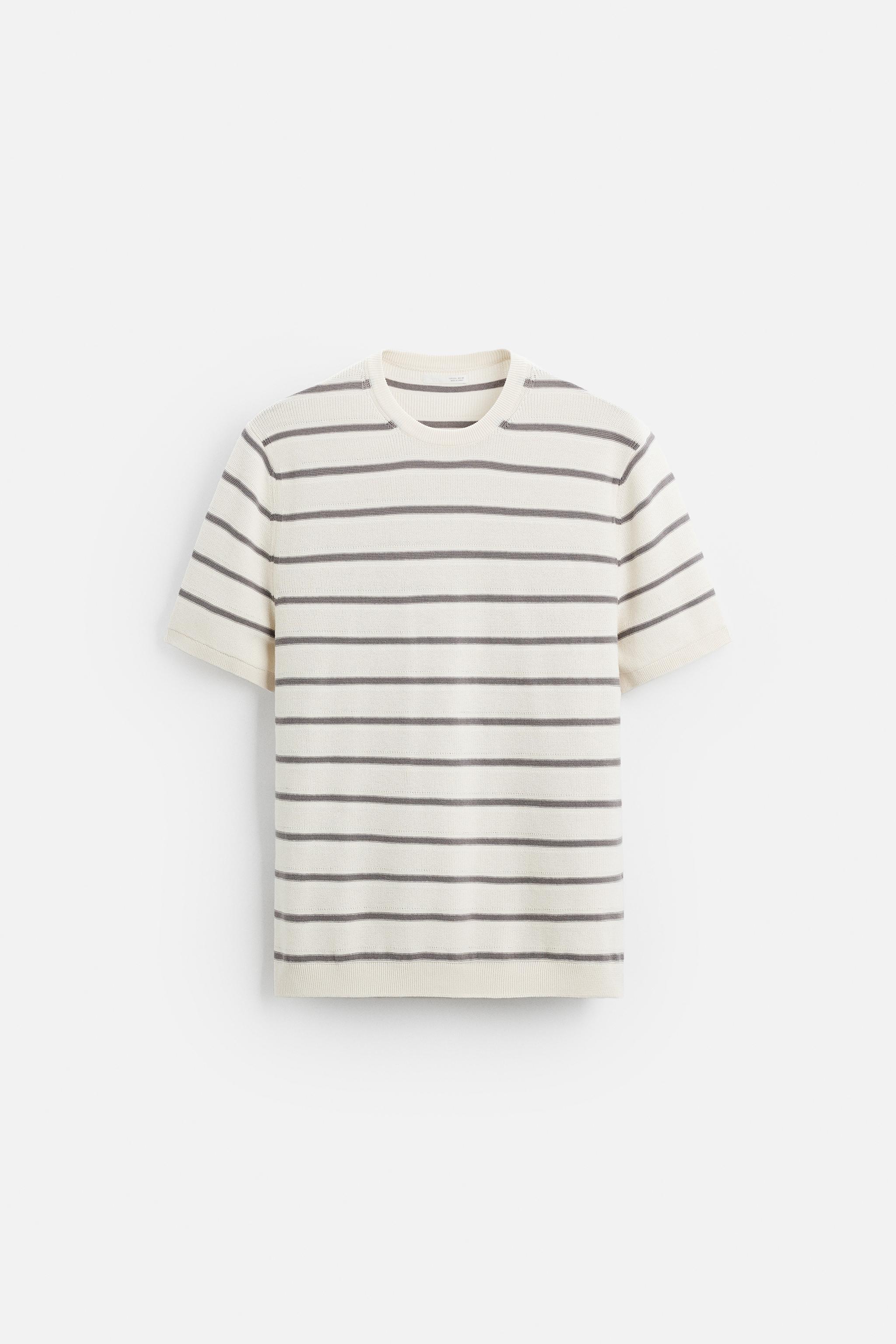 STRIPED KNIT T-SHIRT Product Image