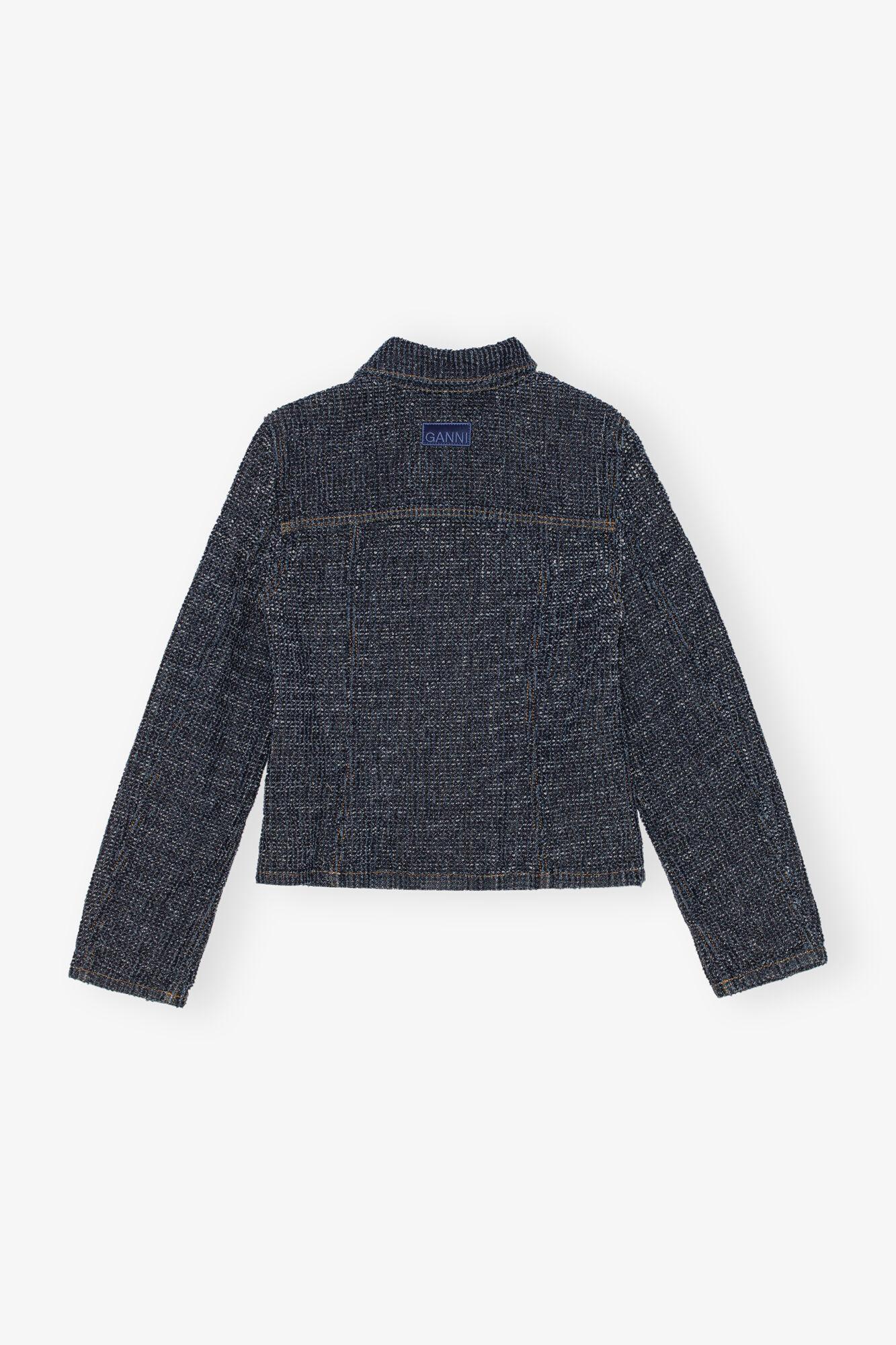 Dark Blue Textured Jacket Product Image