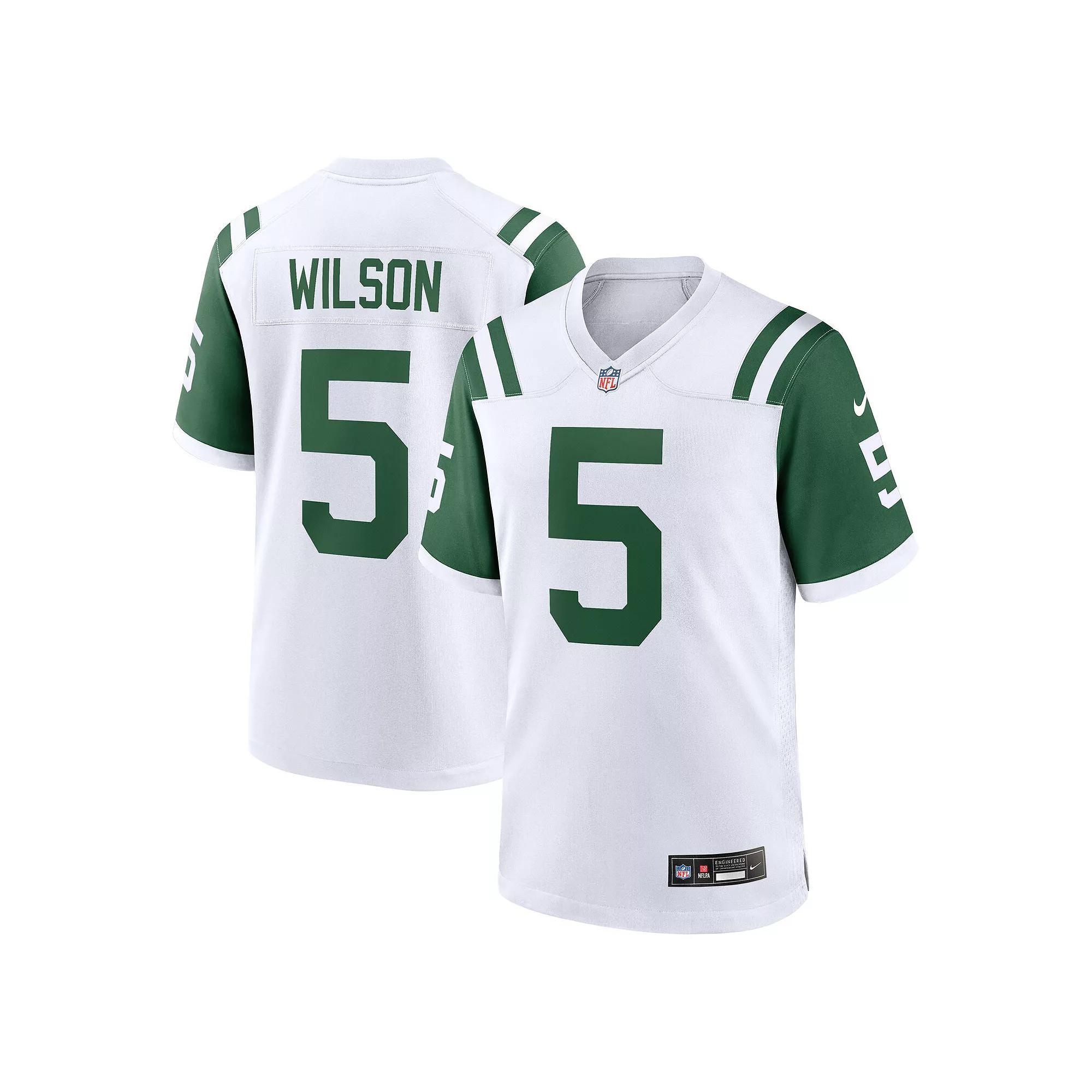 Men's Nike Garrett Wilson White New York Jets Classic Alternate Game Jersey, Size: Medium Product Image