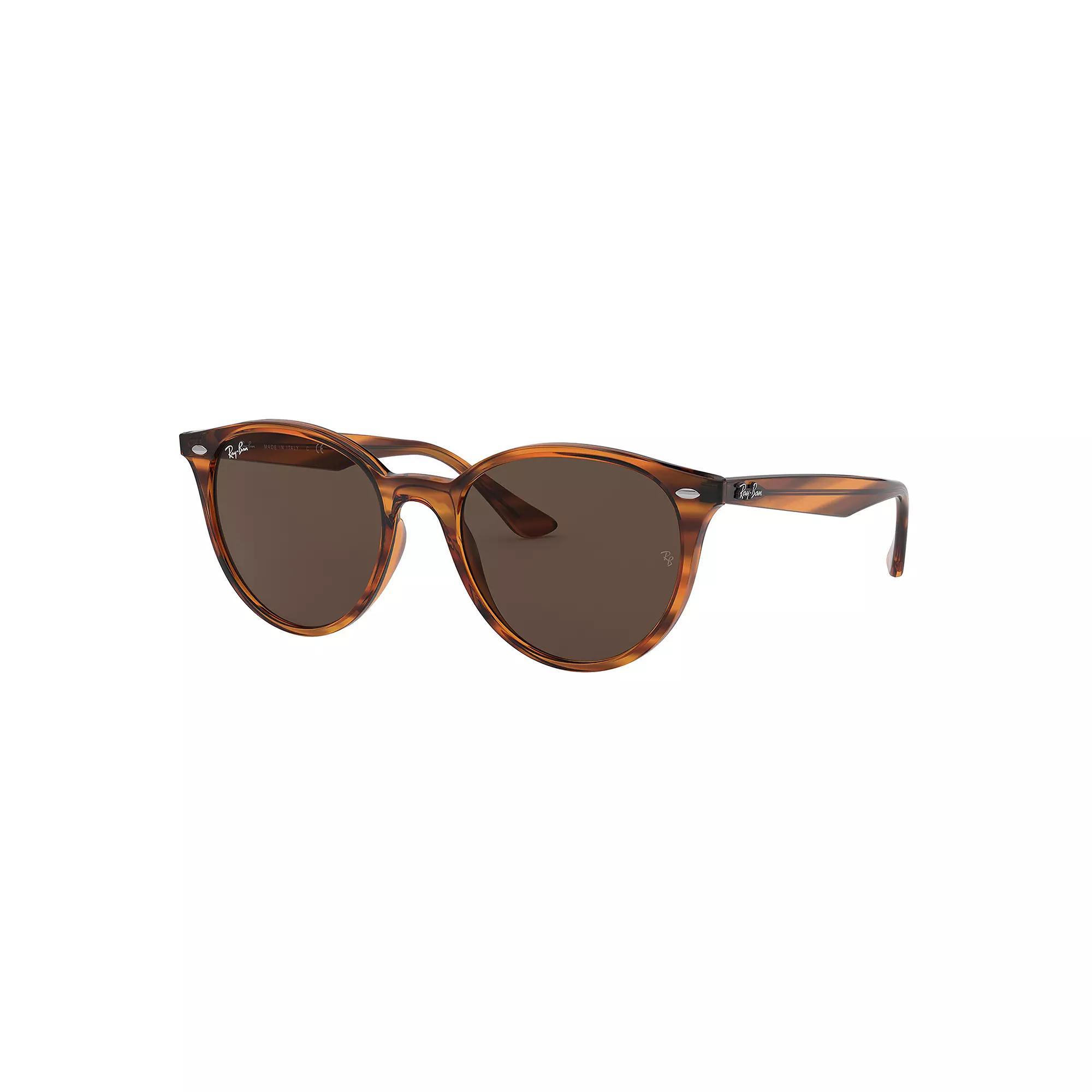 Women's Ray-Ban RB4305 53mm Round Sunglasses, Red Havana Product Image