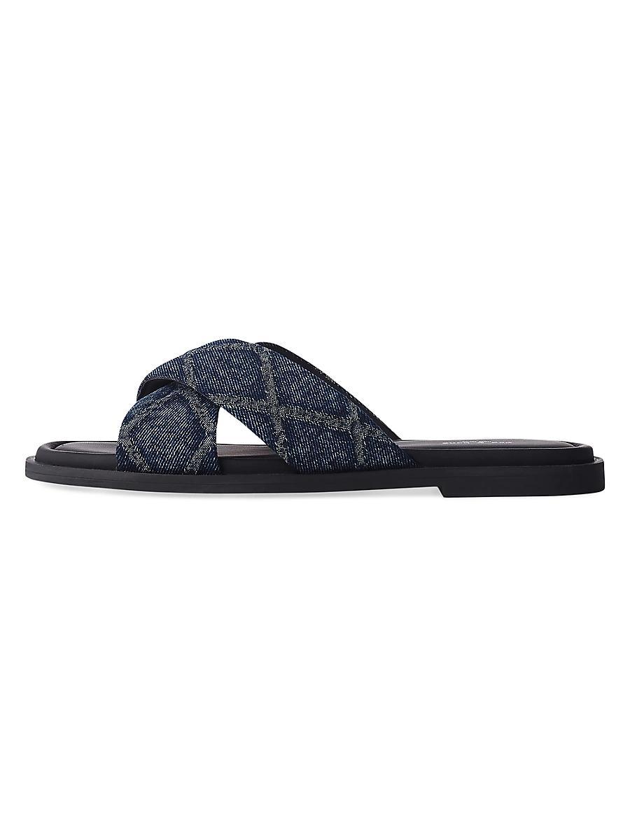 Womens Geo Cross-Strap Denim Sandals Product Image