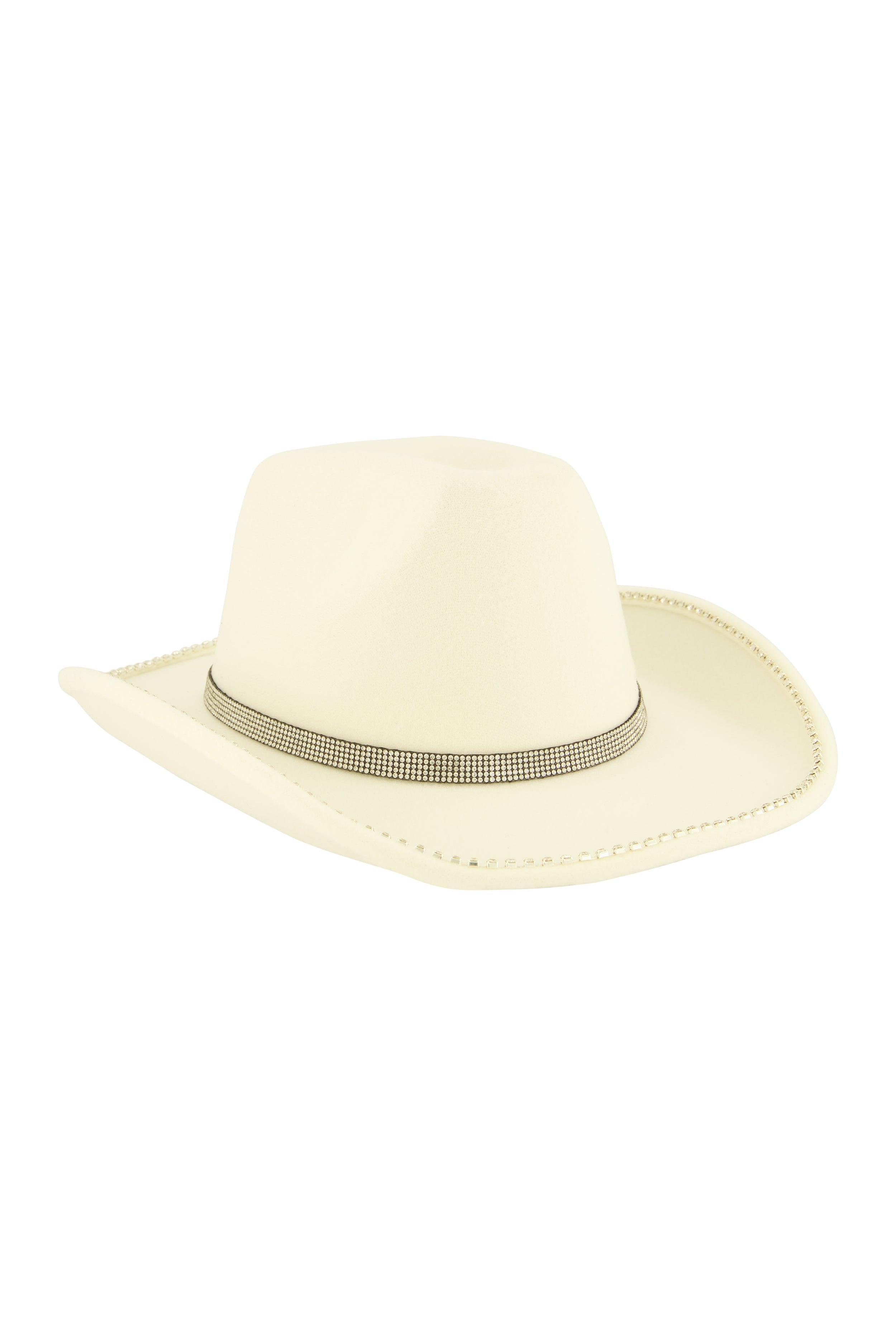 Rhinestone Trim Cowboy Hat Female Product Image