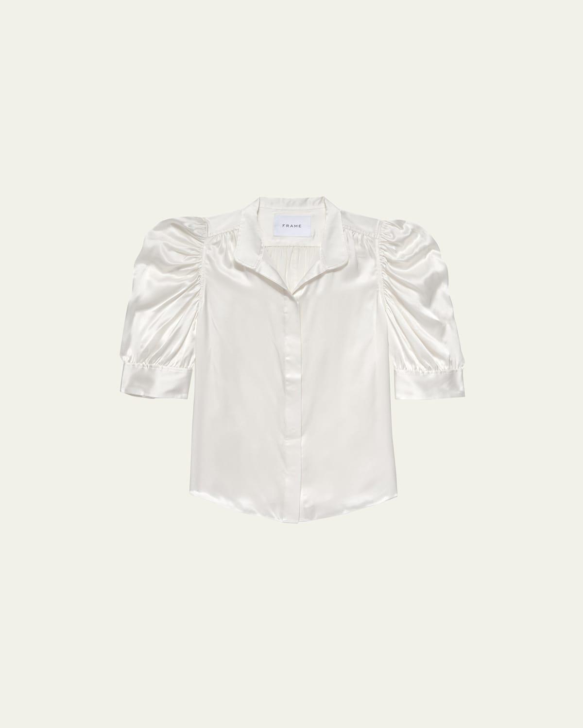 Womens Gillian Ruched Silk Top Product Image