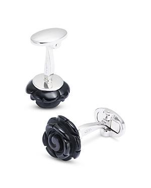 Onyx Carved Rose Cuff Links Product Image