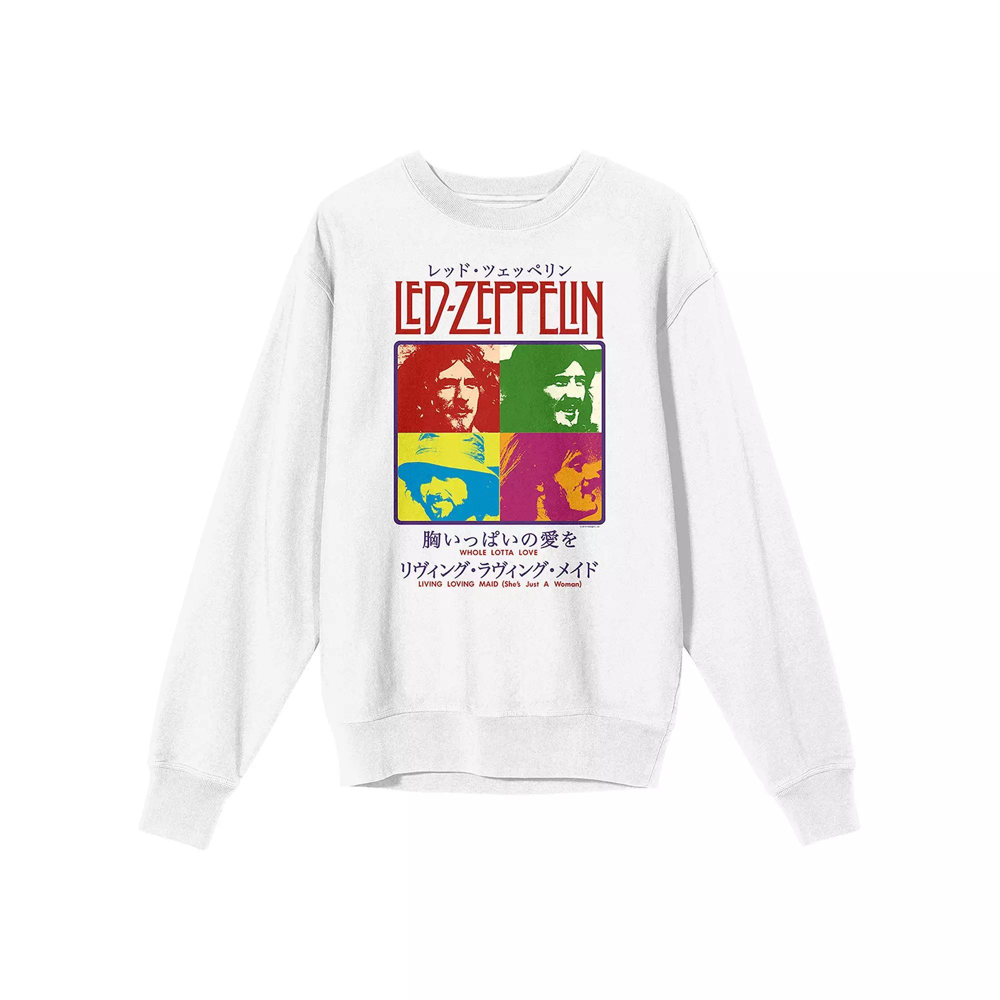 Men's Led Zeppelin Colorful Band Long Sleeve Graphic Pullover,  Product Image
