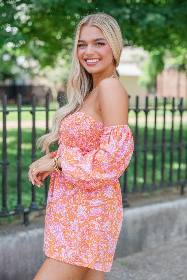 Following The Sun Multi Print Off The Shoulder Romper FINAL SALE Product Image