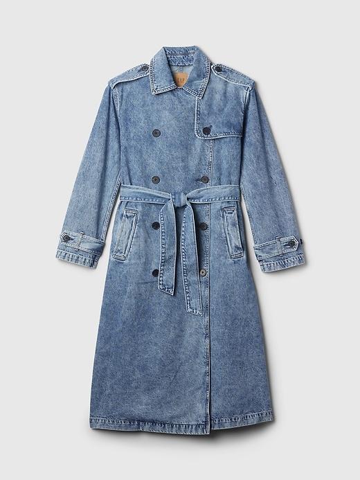 Longline Icon Denim Trench Jacket Product Image