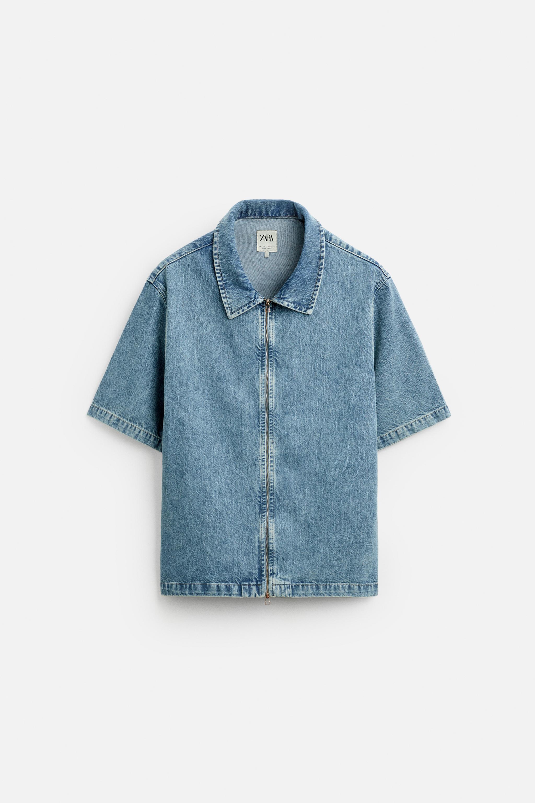 ZIPPERED DENIM SHIRT Product Image