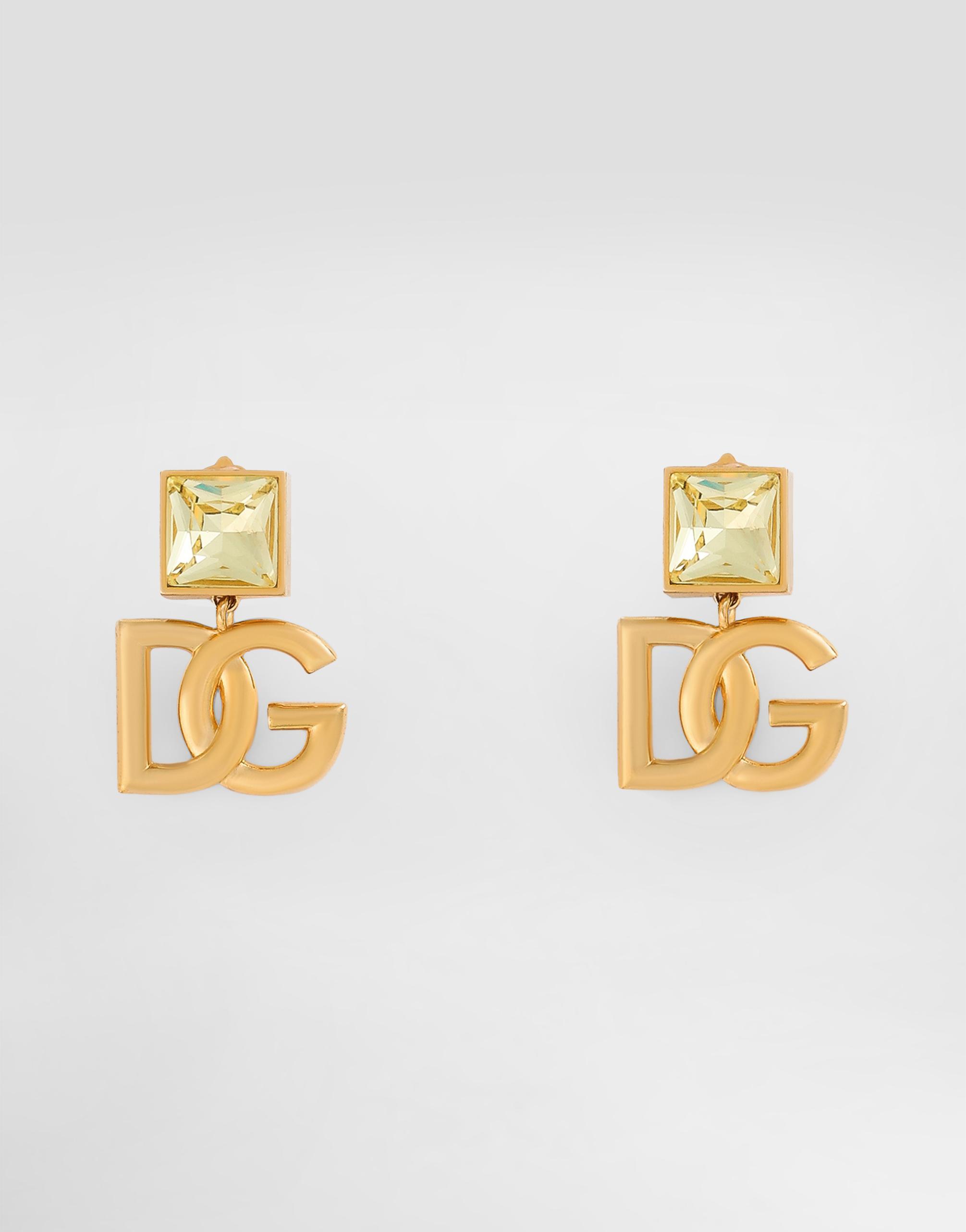 DOLCE & GABBANA Earrings With Dg Logo And Rhinestones In Oro Product Image