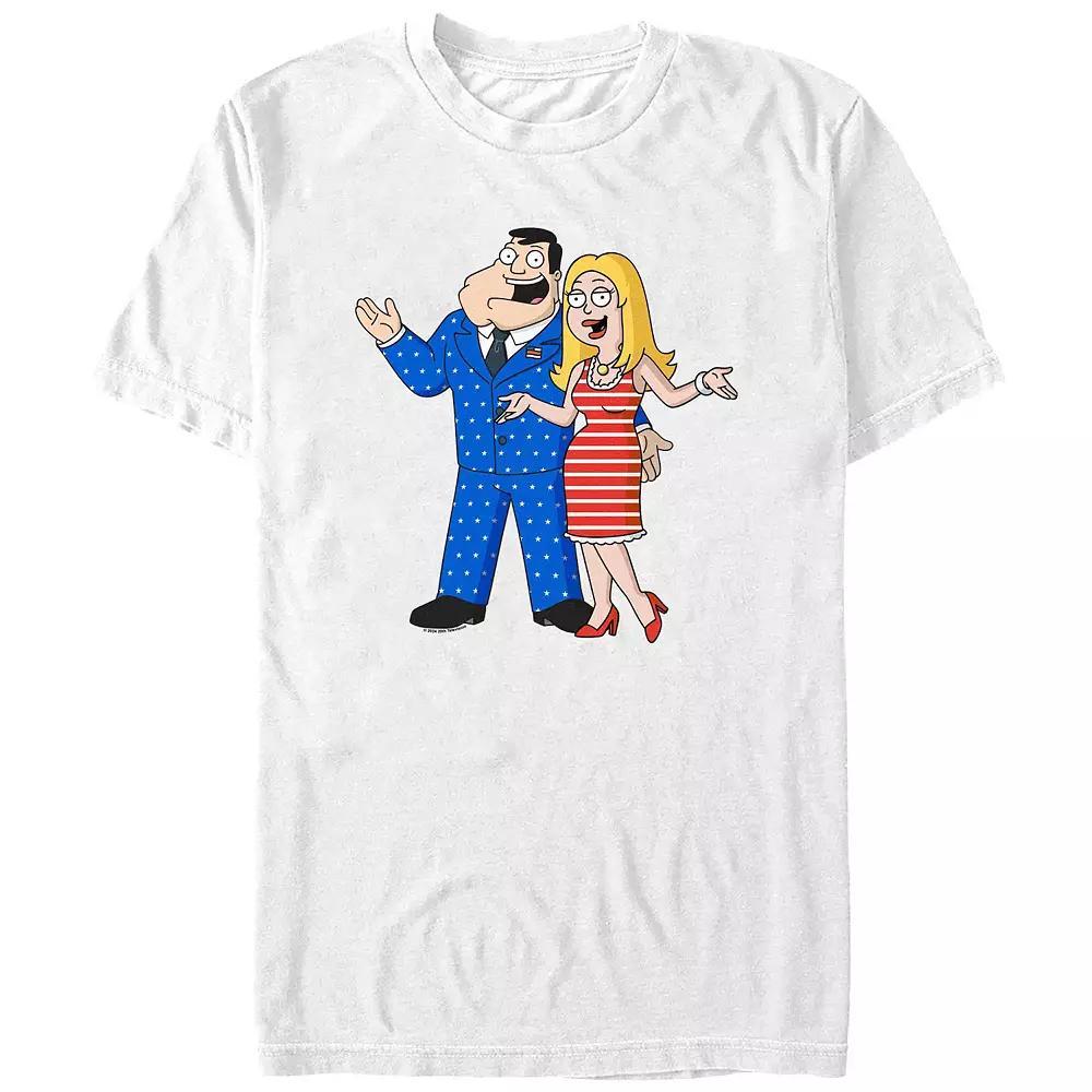 Men's American Dad Americana Outfits Graphic Tee, Size: XXL, White Product Image