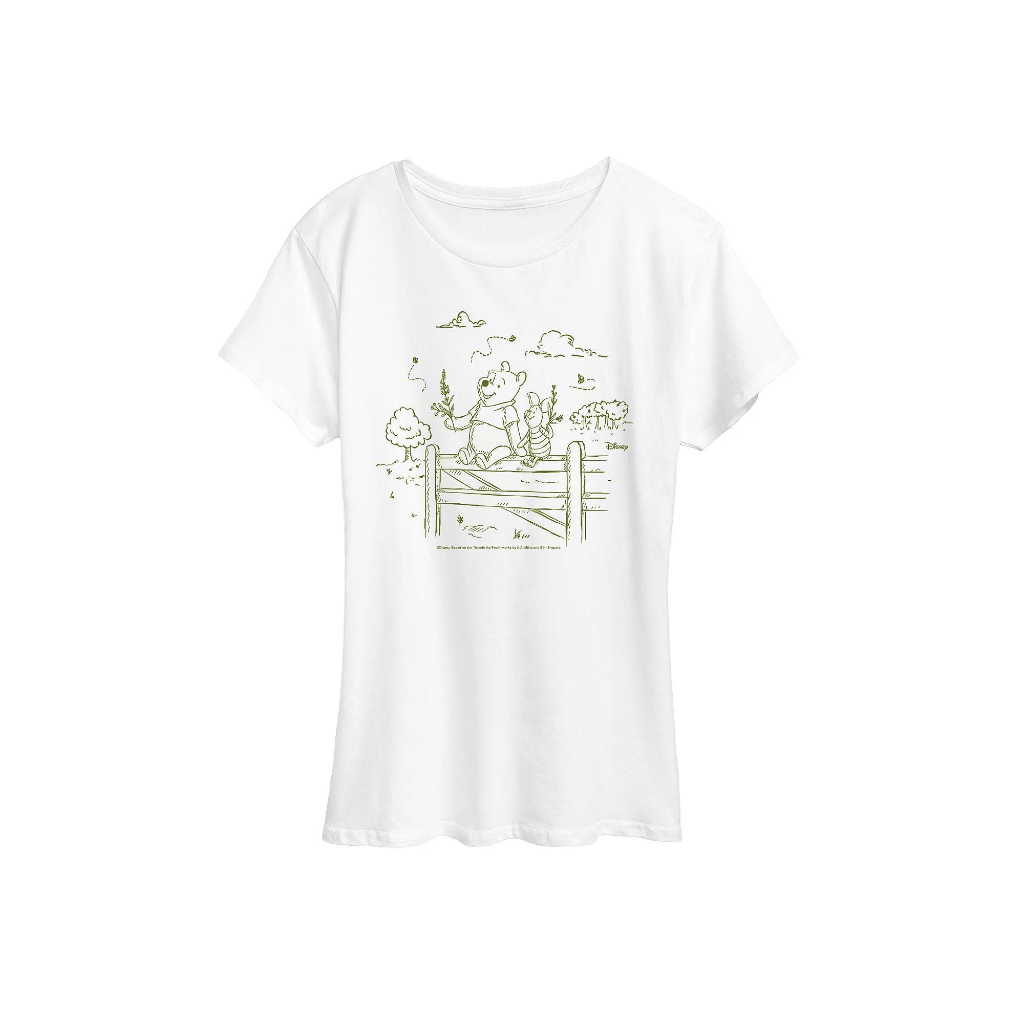Disney's Winnie The Pooh Women's Fence Graphic Tee,  Product Image