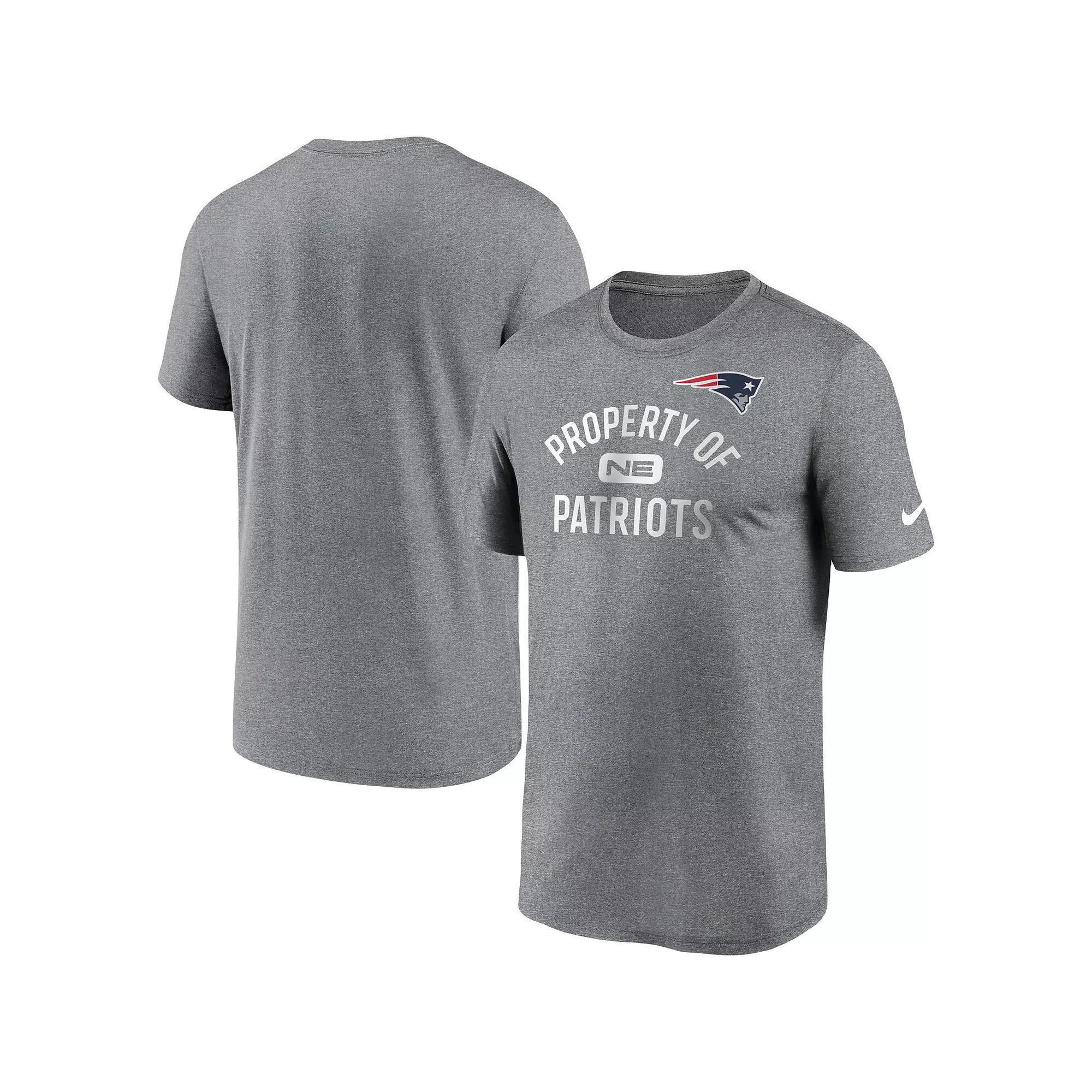 Men's Nike Heathered Charcoal New England Patriots Property Of Legend Performance T-Shirt, Size: Small Product Image